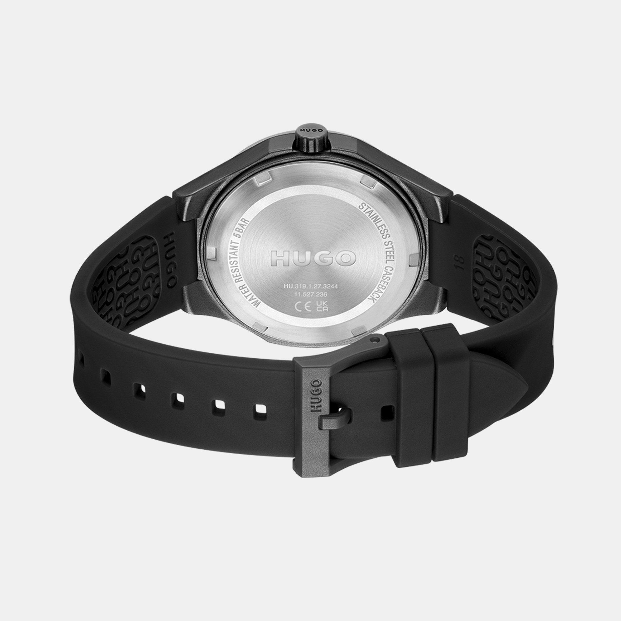 Black - Hugo - Gents HUGO #LIT Black Silicone Watch - 2