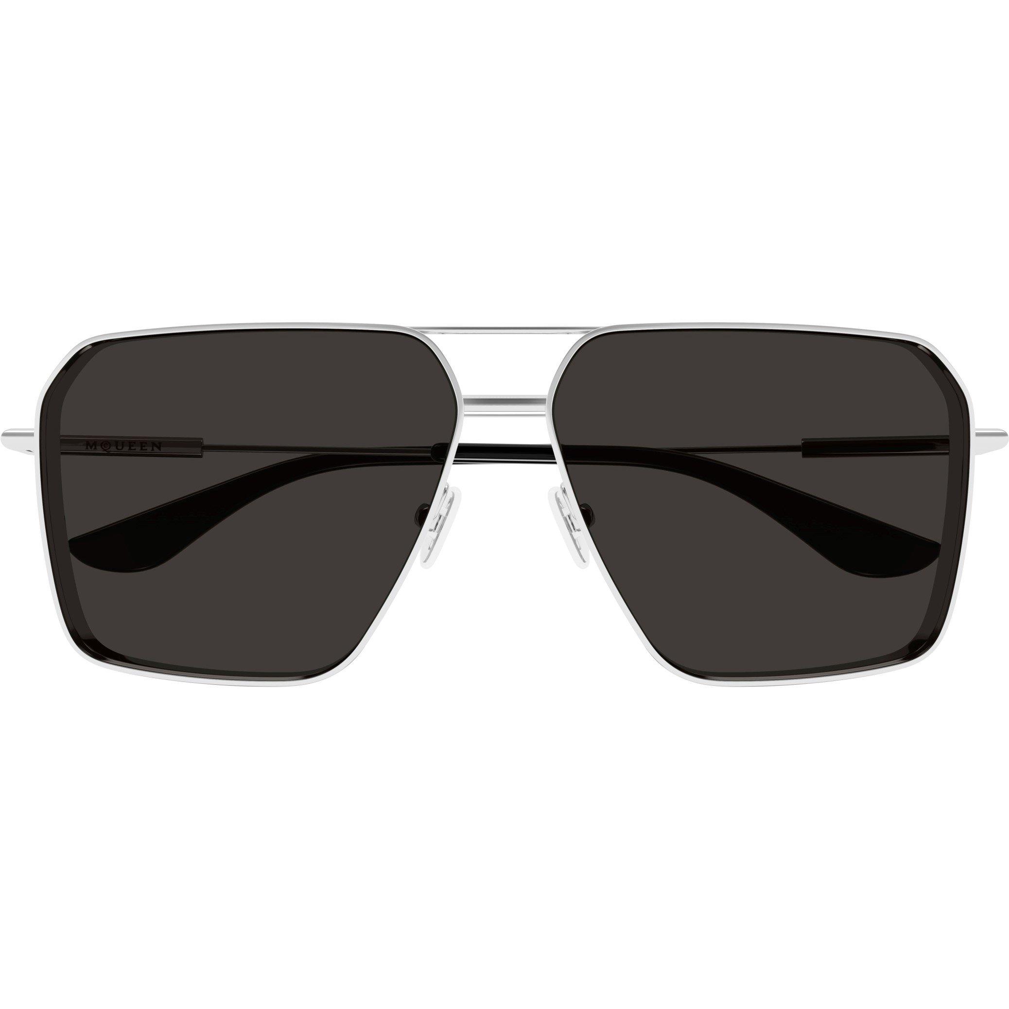 Silver/Grey - Alexander McQueen - Aviator Sunglasses - 2