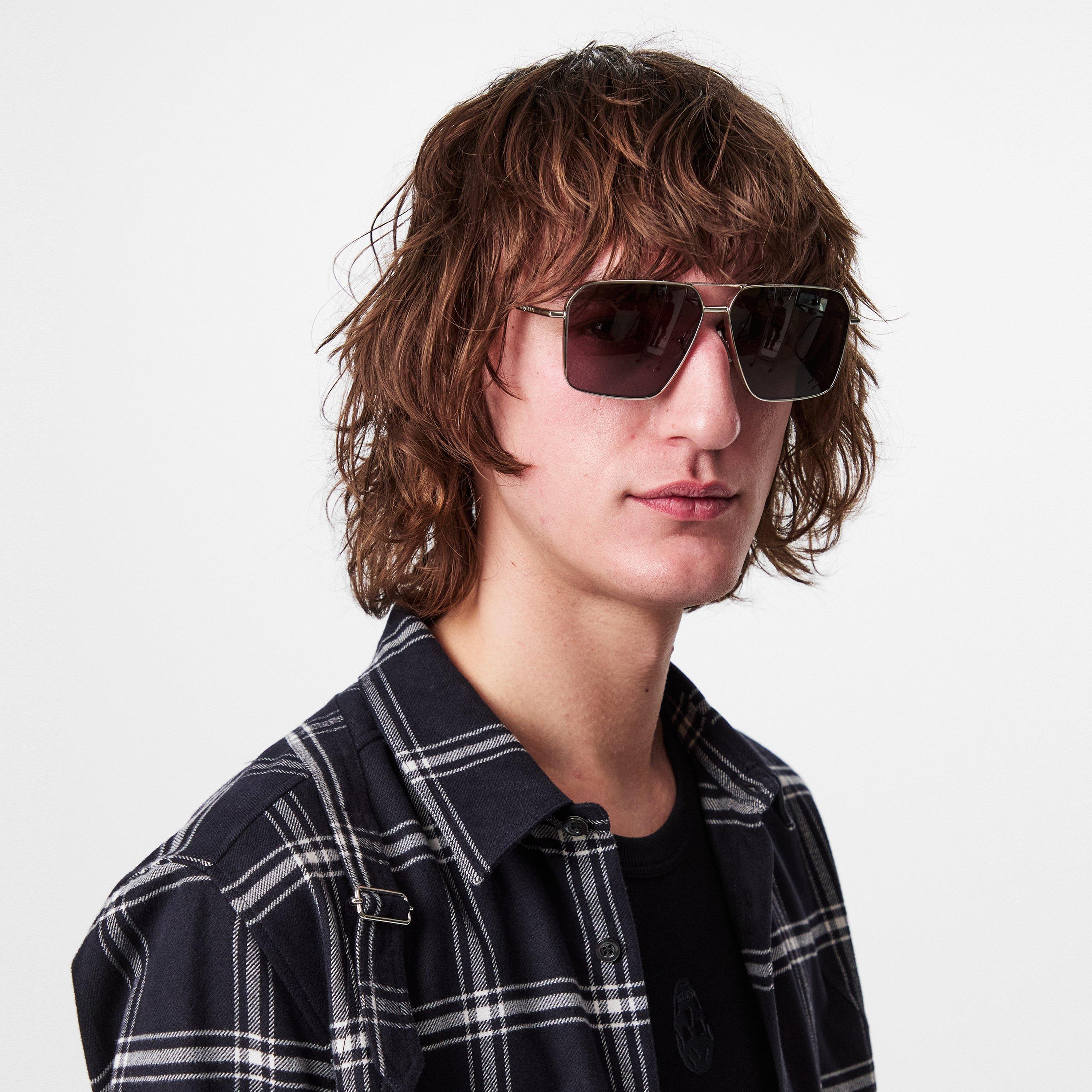 Silver/Grey - Alexander McQueen - Aviator Sunglasses - 3