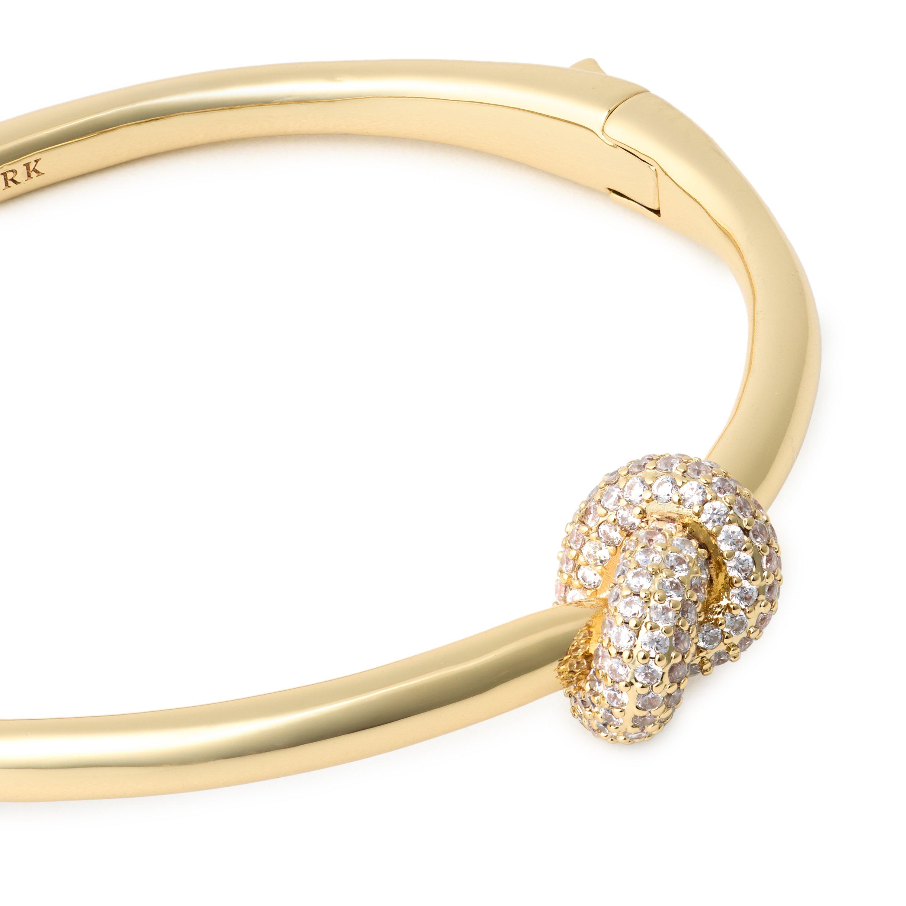 clear/gold - Kate Spade - Women's Pave Hinge Bangle - 2