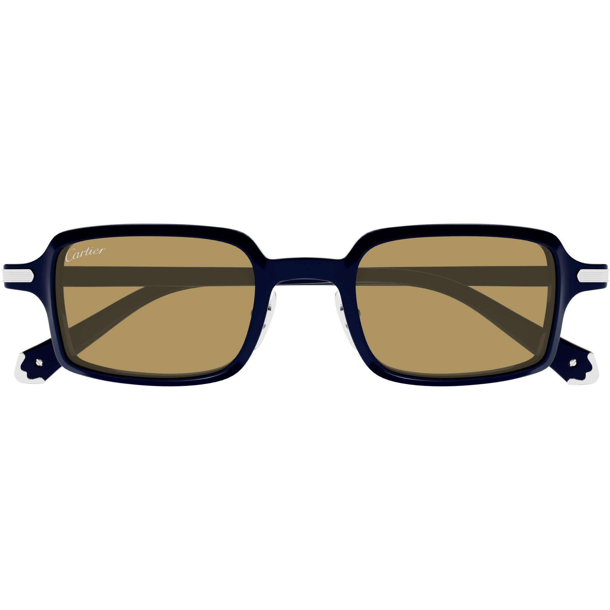 Blue/Brown - Cartier - Square Sunglasses - 2