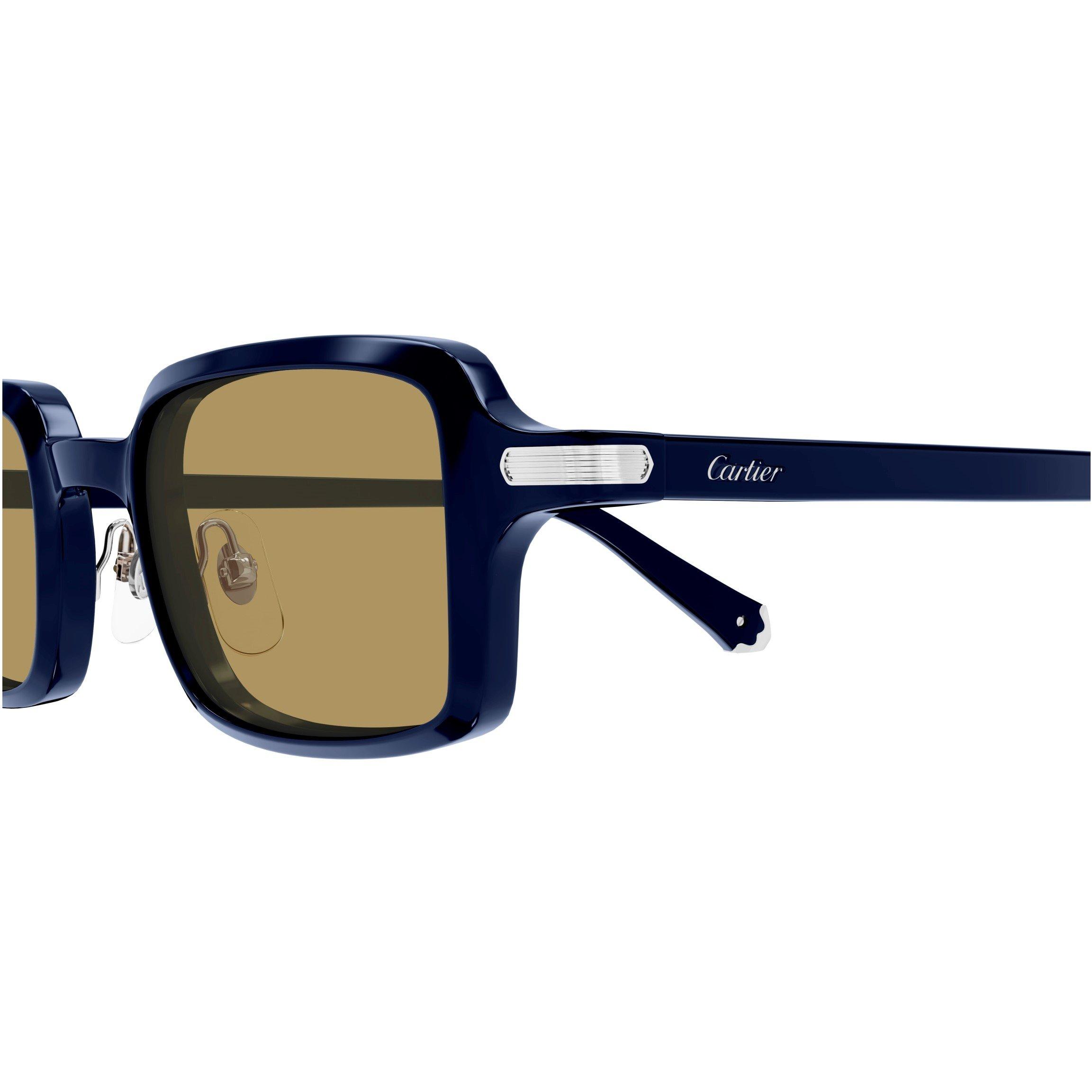 Blue/Brown - Cartier - Square Sunglasses - 3