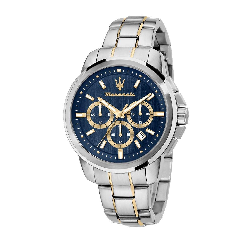 Maserati Men's Successo Quartz Analogue Watch - Blue/Silver