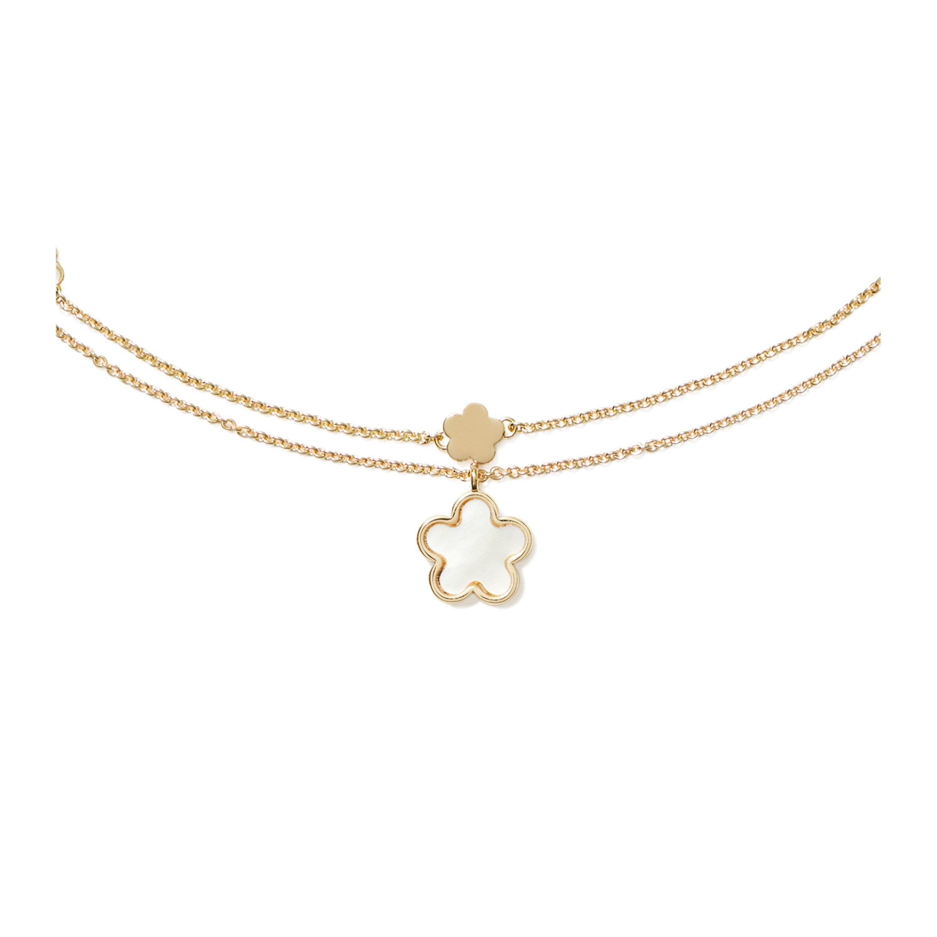 Gold Pearl - Tory Burch - Women's Flower Pendant Chain Necklaces - 2