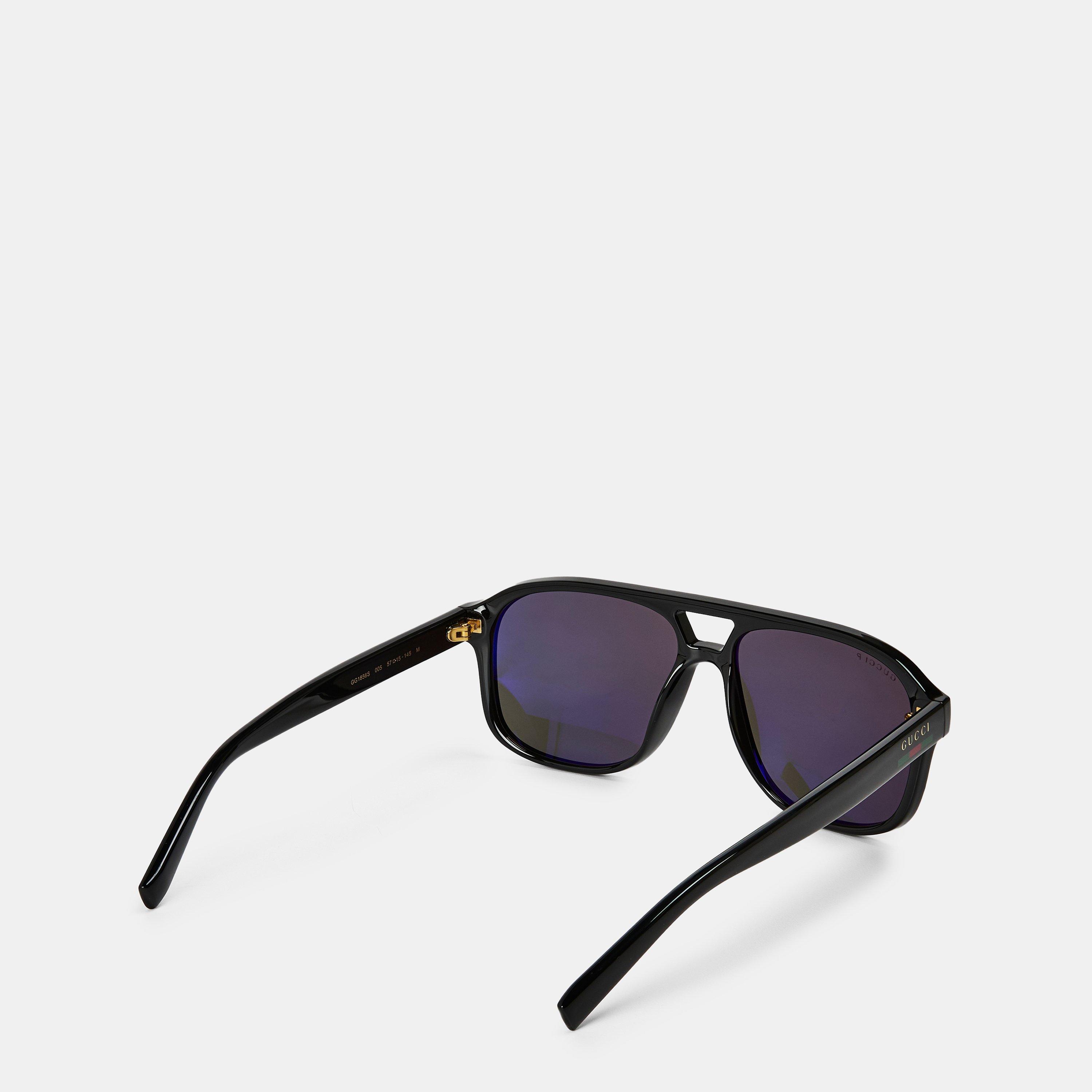 Black/Grey - Gucci - Aviator Frame Sunglasses - 2