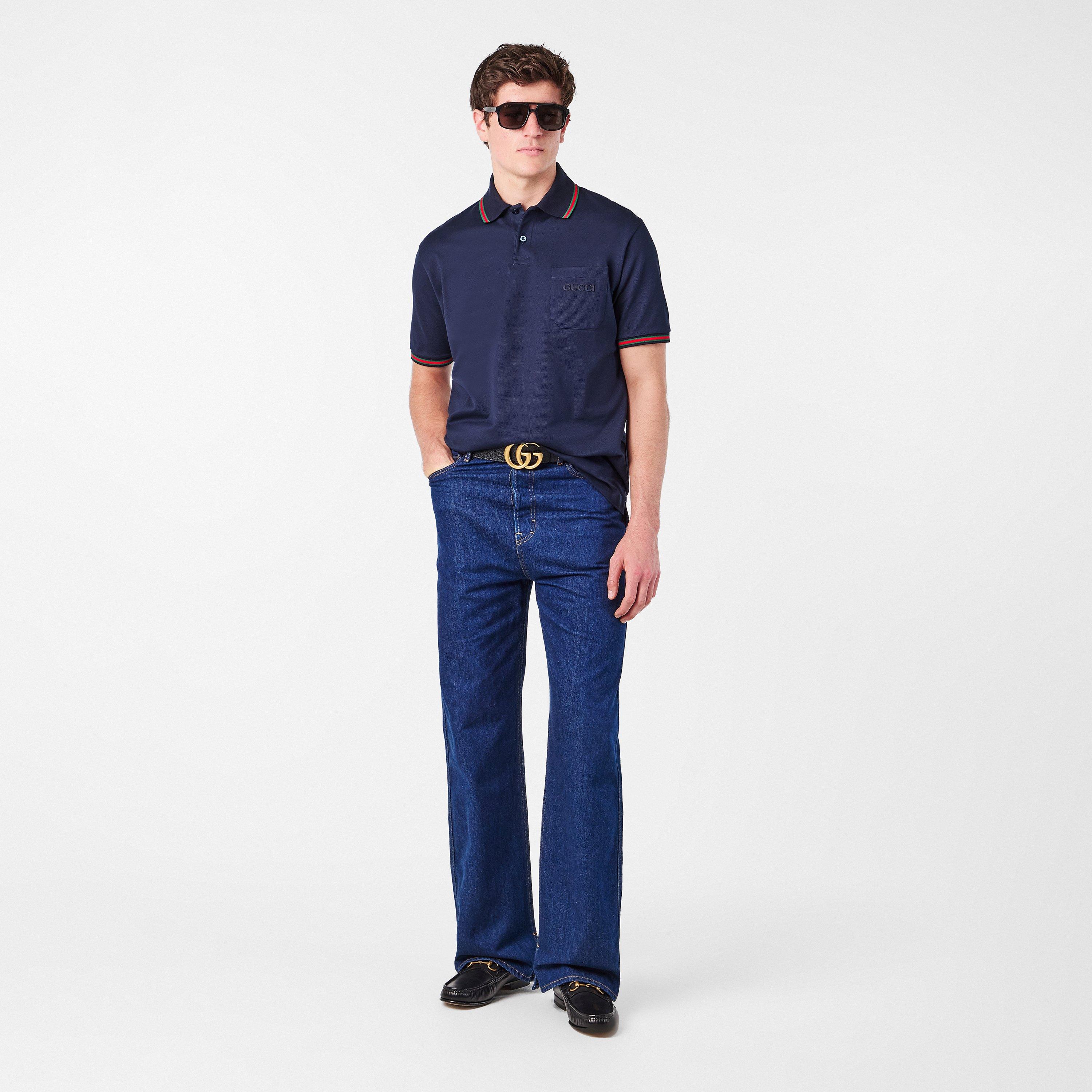 Black/Grey - Gucci - Aviator Frame Sunglasses - 6