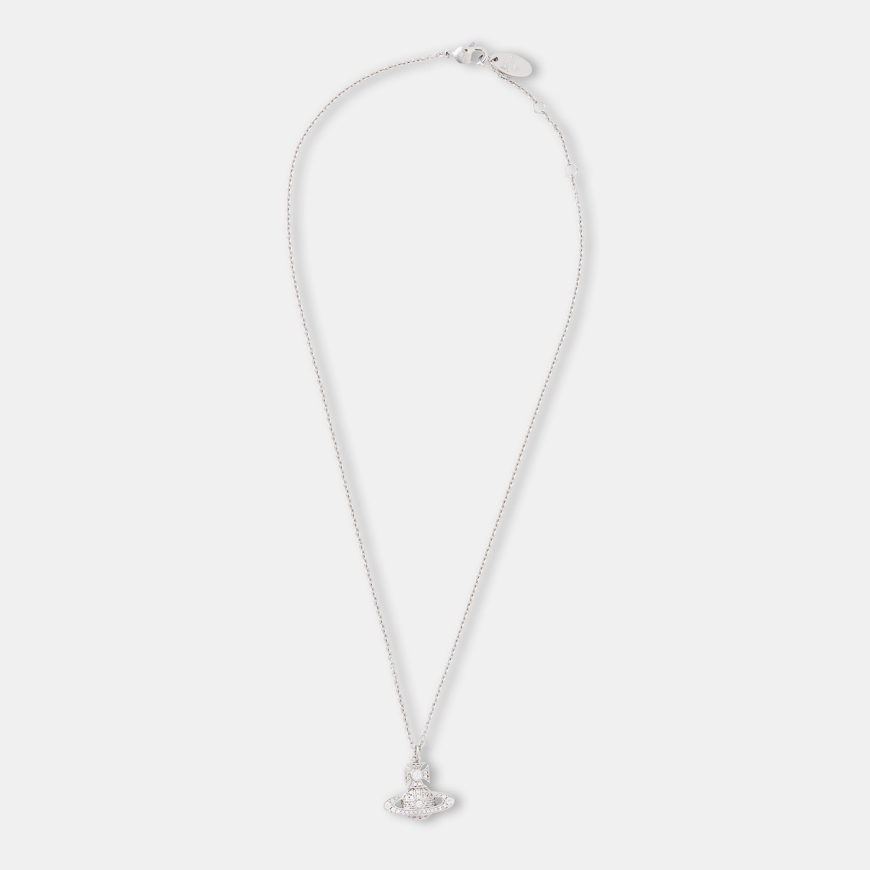 Plat/White - Vivienne Westwood - Women's Viv Carmela Bas Rf Pendant Necklace - 2