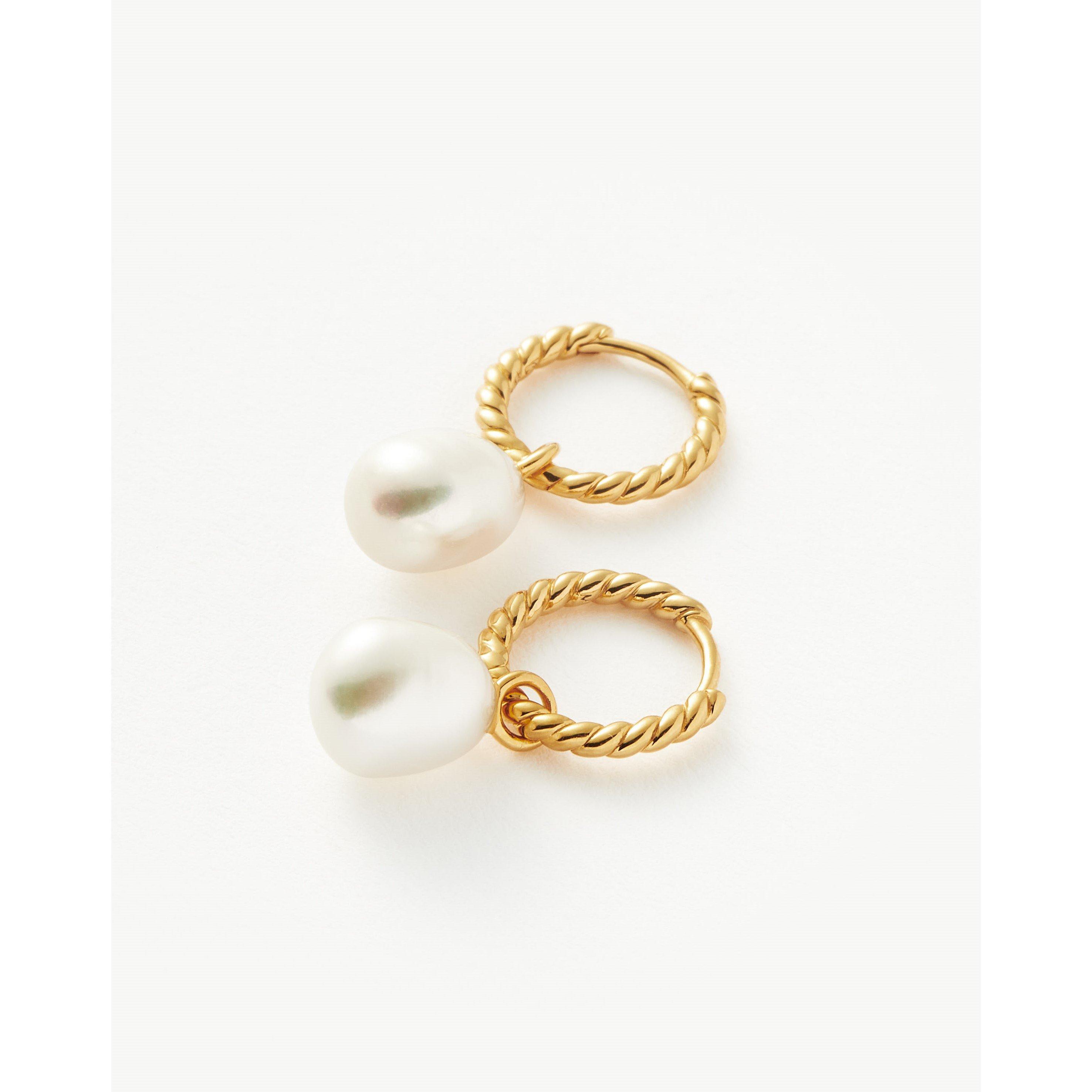 Gold - Missoma - Women's Pearl Twist Gold Hoop Earrings - 4