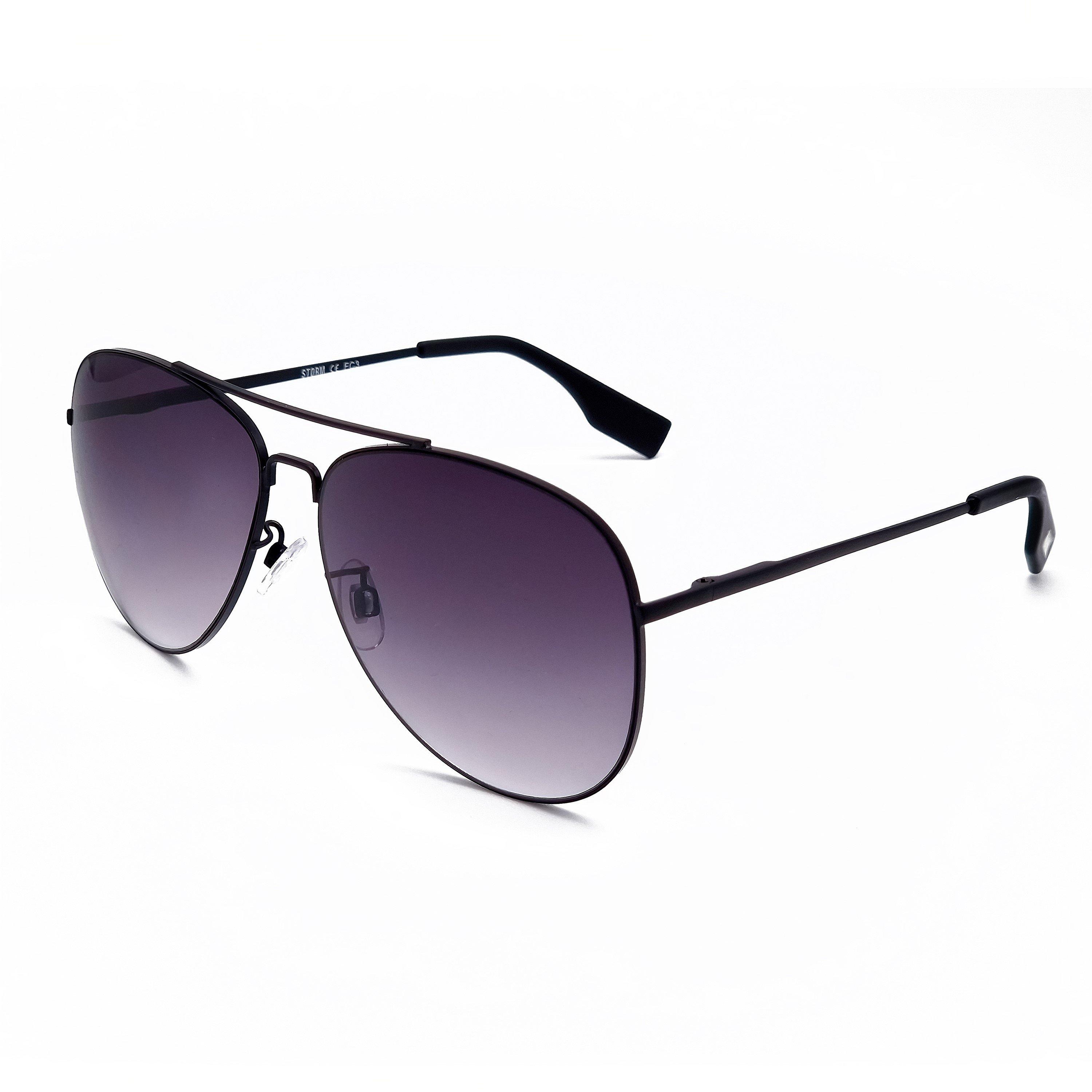 Black - Storm - Men's Aviator Sunglasses - 1