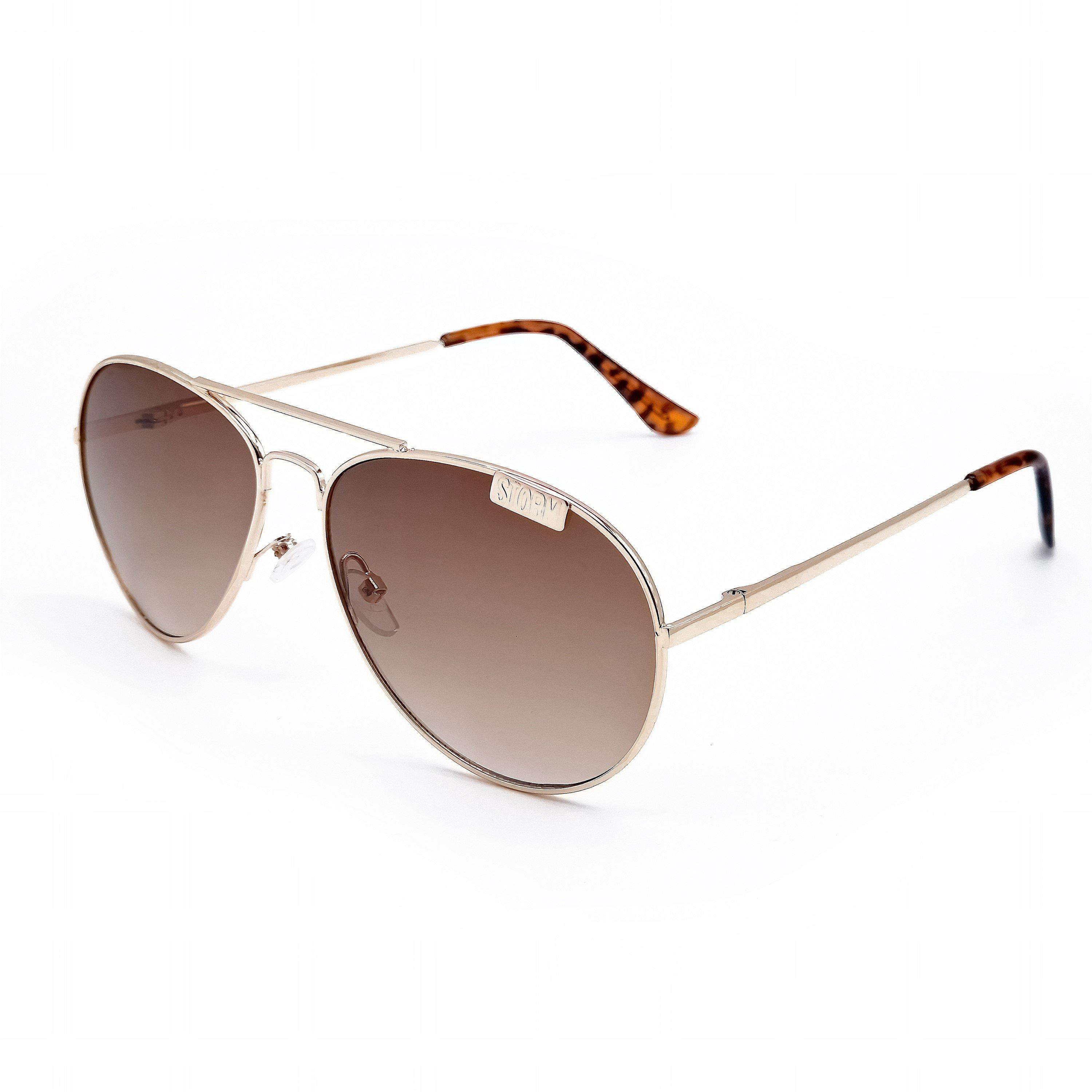 Gold - Storm - Women's Aviator Sunglasses - 1