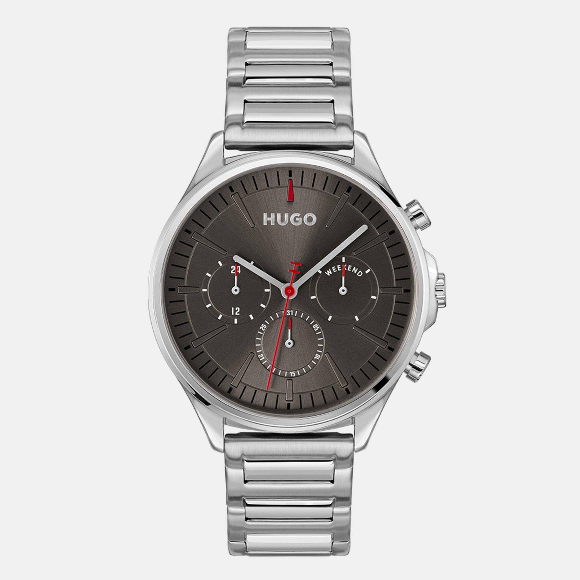 Silver - Hugo - Gents HUGO #SMASH MULTI with Stainless Steel Bracelet - 1