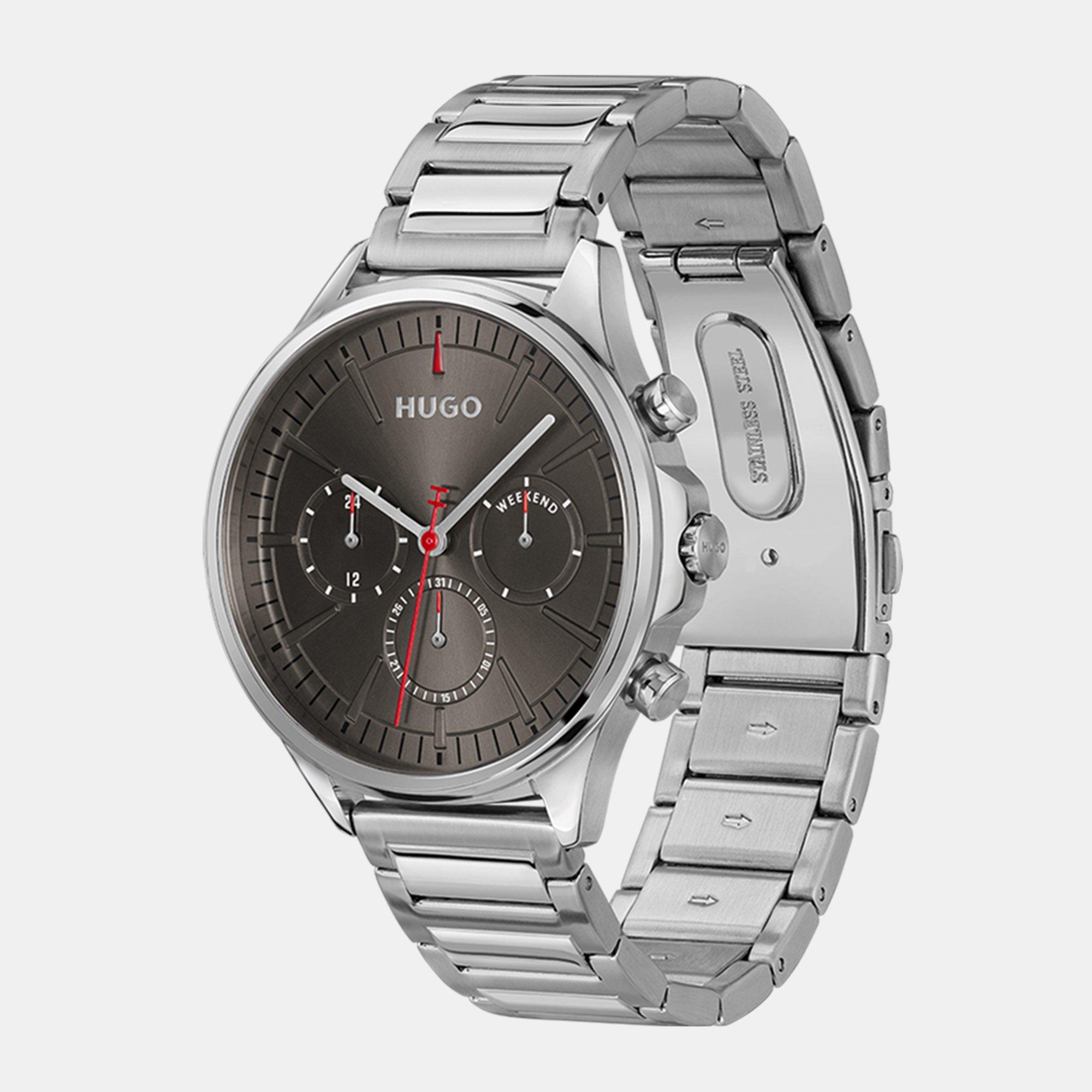 Silver - Hugo - Gents HUGO #SMASH MULTI with Stainless Steel Bracelet - 3