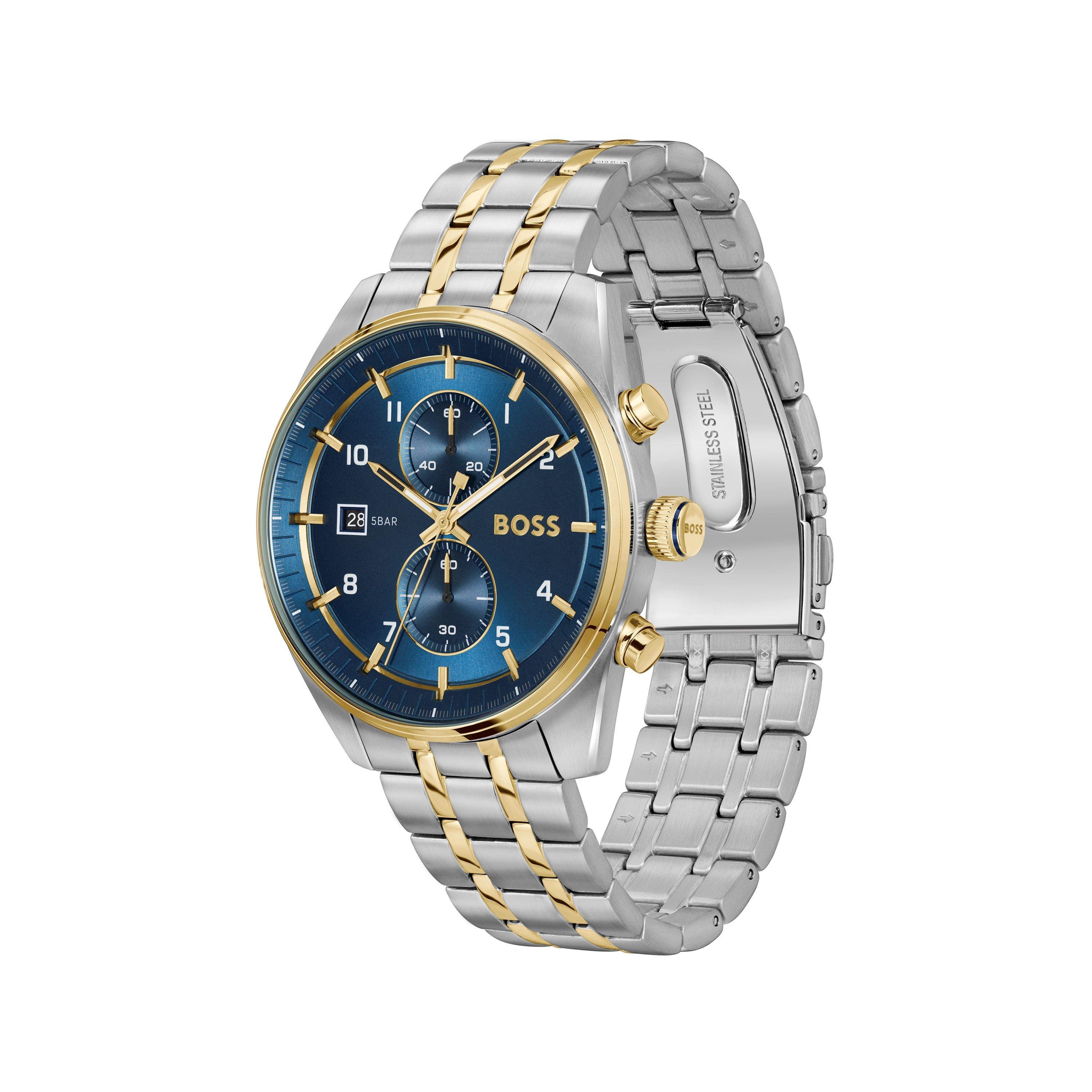 Blue/Steel - Boss - Men's Skytraveller Chronograph Watch - 2