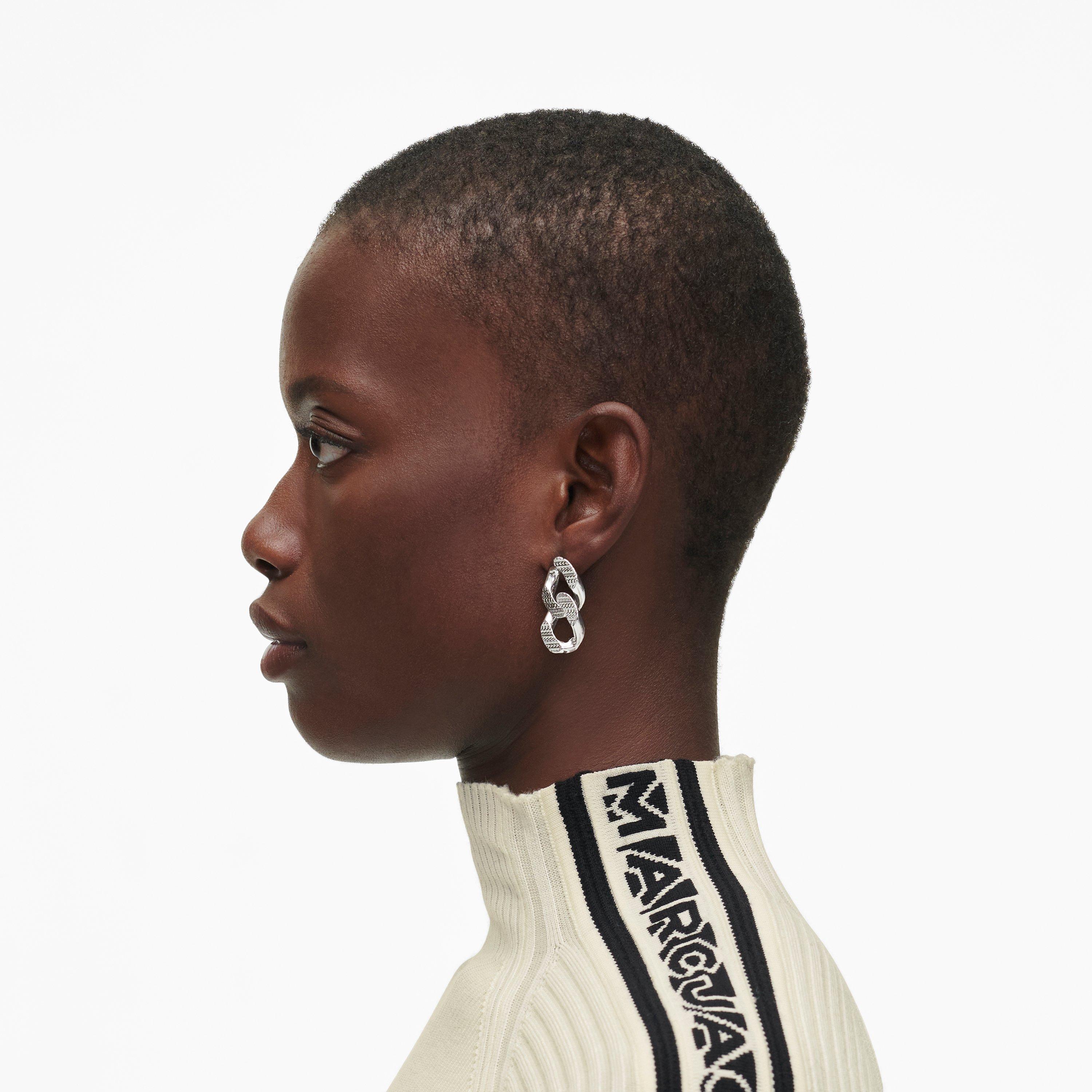 Lght Antiq Silv - Marc Jacobs - Monogram Chain-Link Earrings - 2