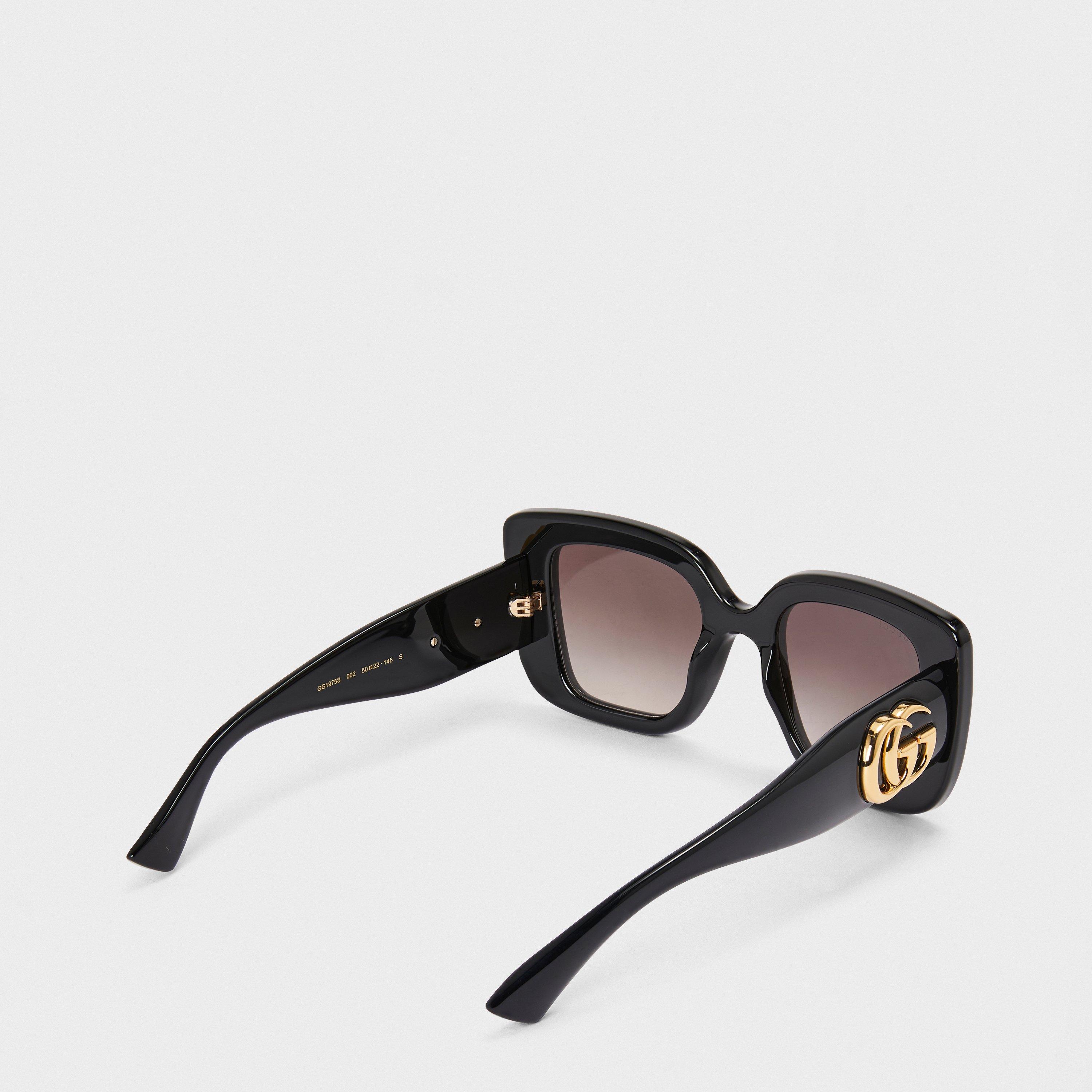 Black/Grey - Gucci - Women's Square Sunglasses - 2
