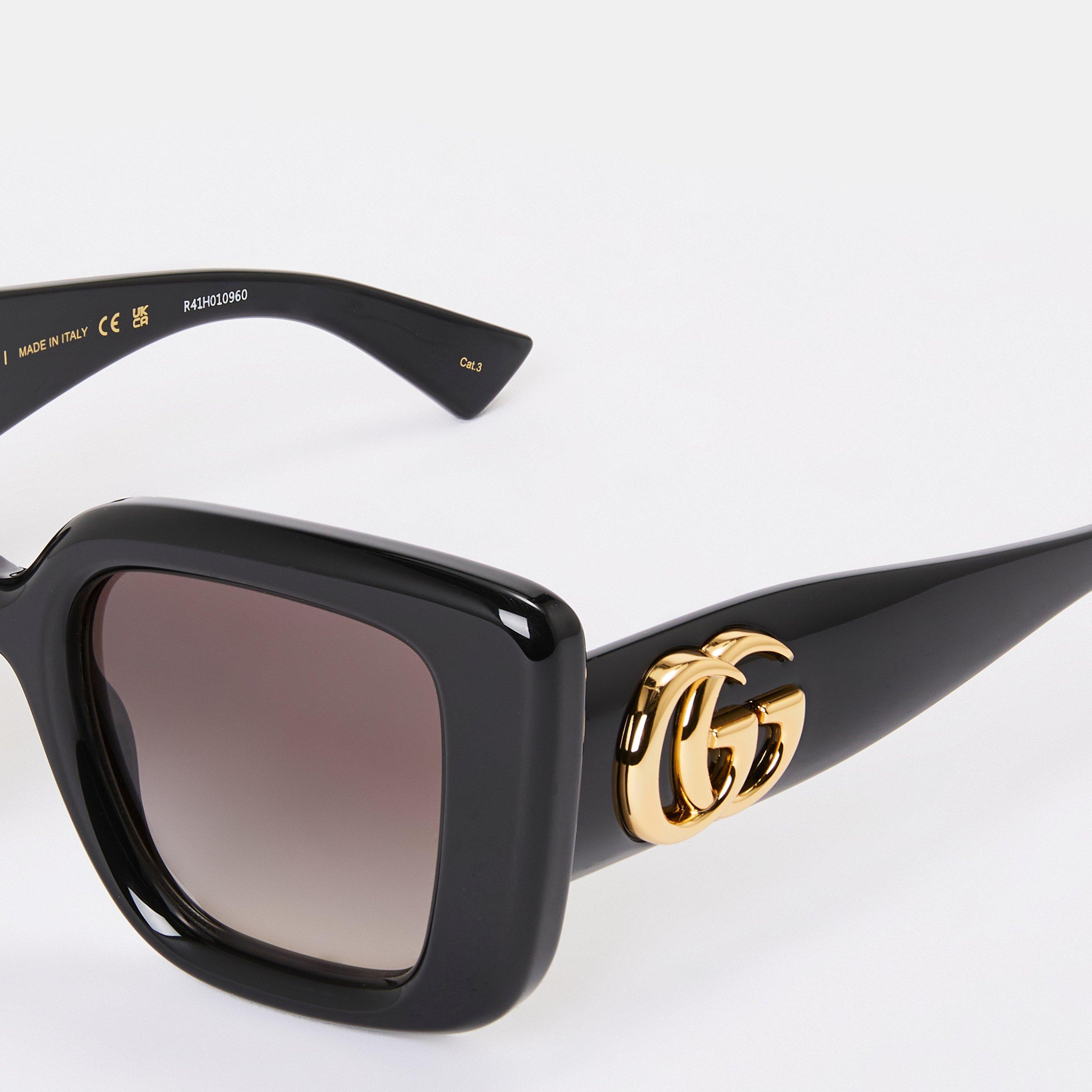 Black/Grey - Gucci - Women's Square Sunglasses - 4