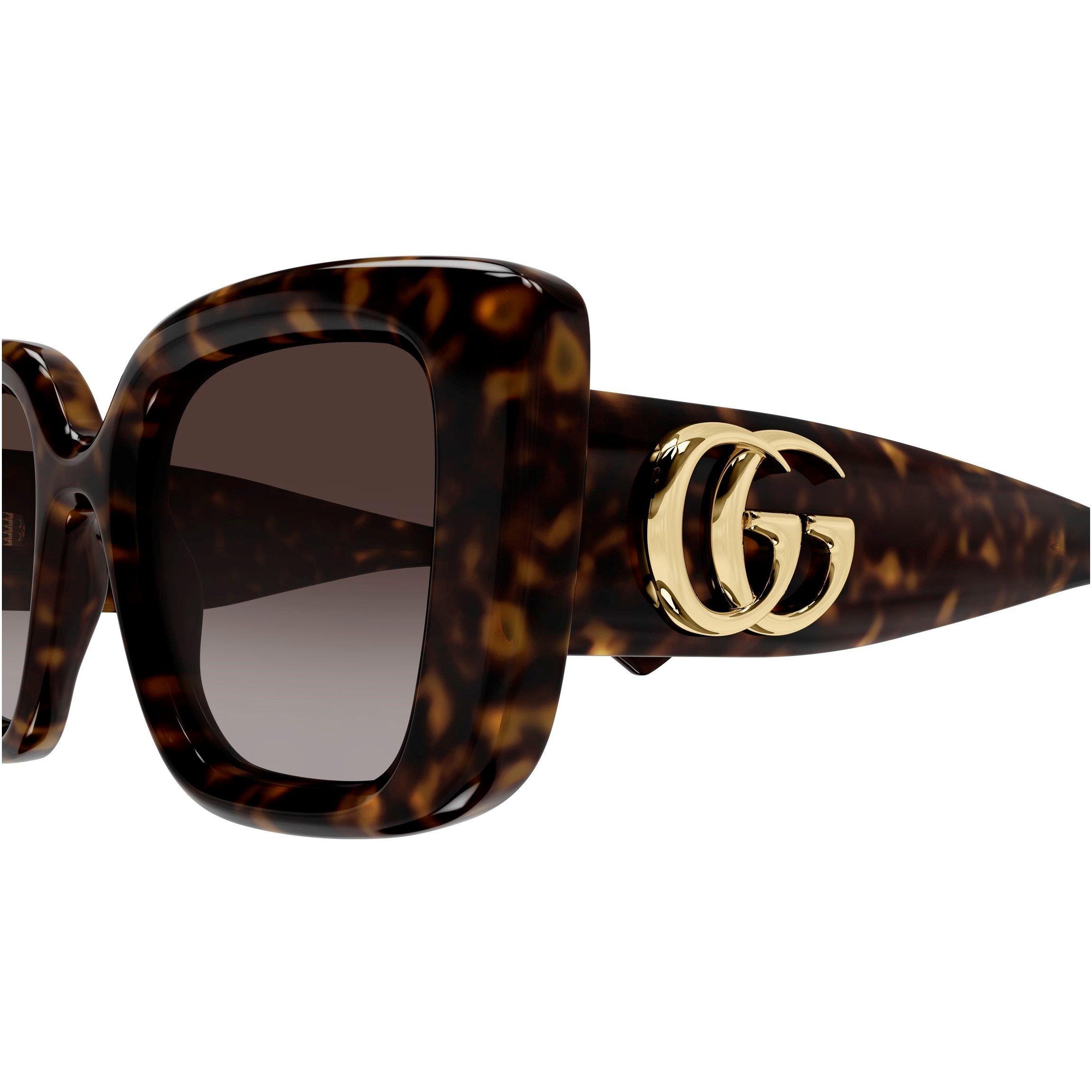 Havana/Brown - Gucci - Women's Square Sunglasses - 4