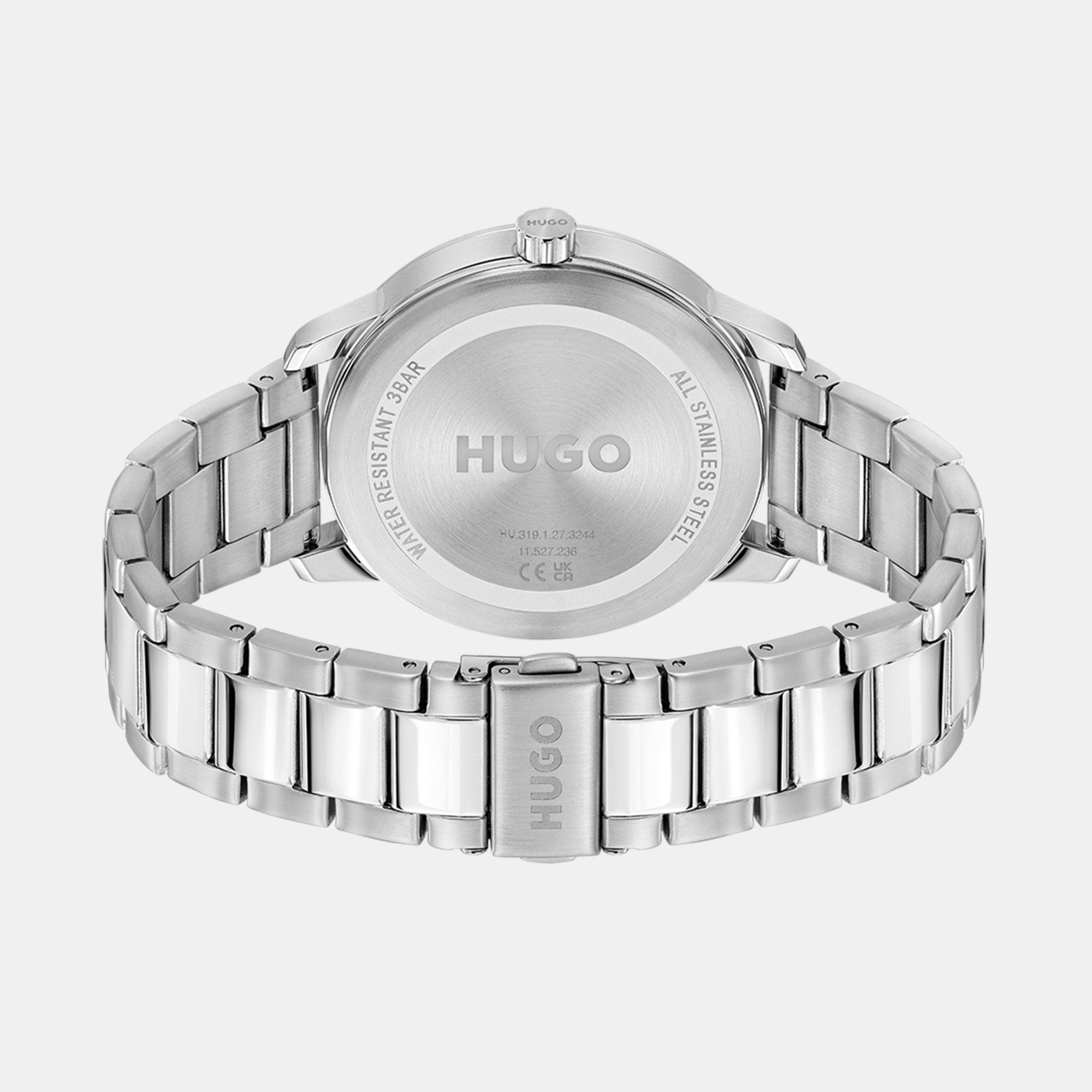 Silver - Hugo - Gents HUGO #STAMP MULTI Stainless Steel Bracelet Watch - 3