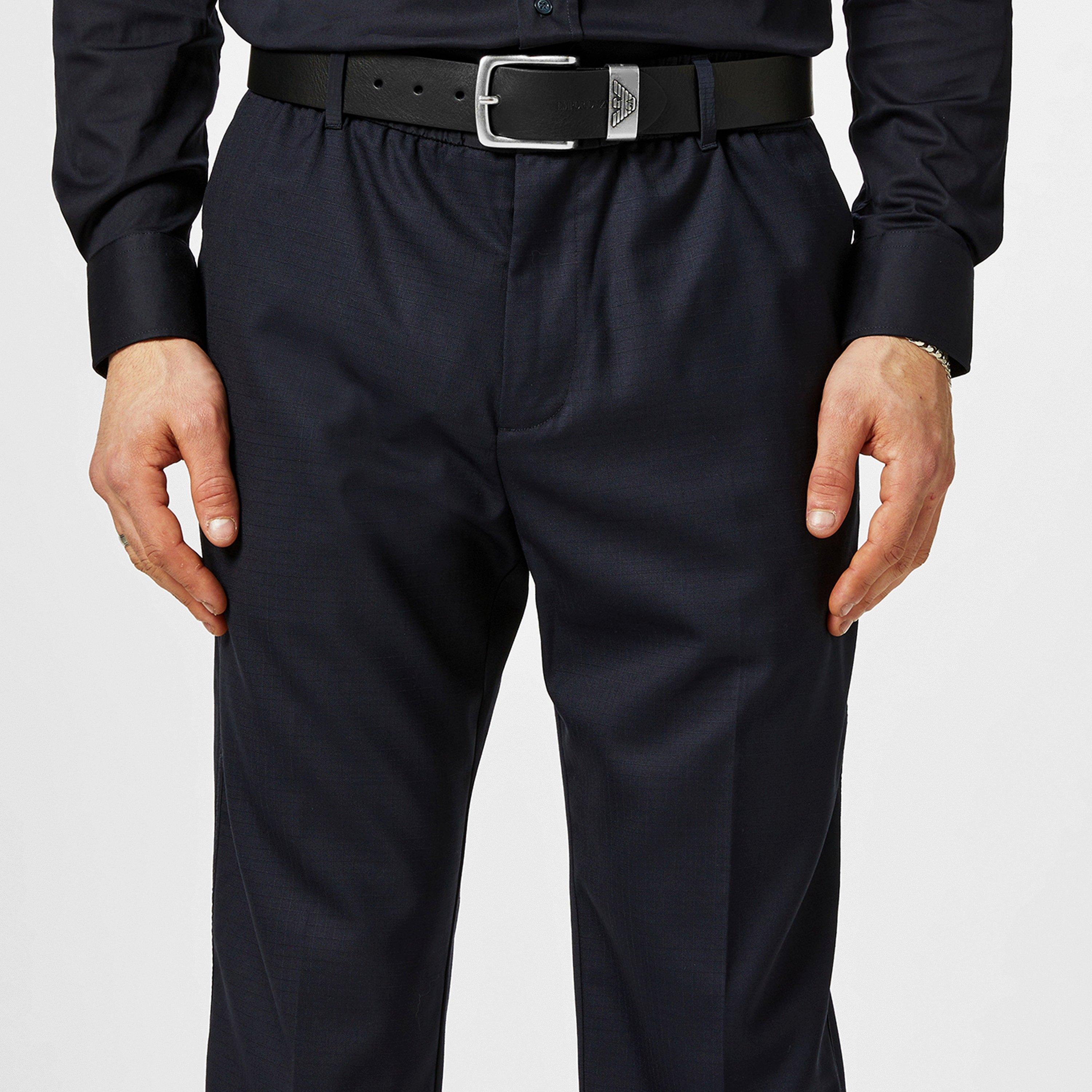 Black 80001 - Emporio Armani - Men's Eagle Leather Belt - 2