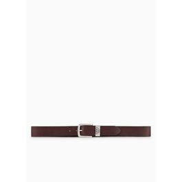 Emporio Armani Leather Belt With Logo Buckle