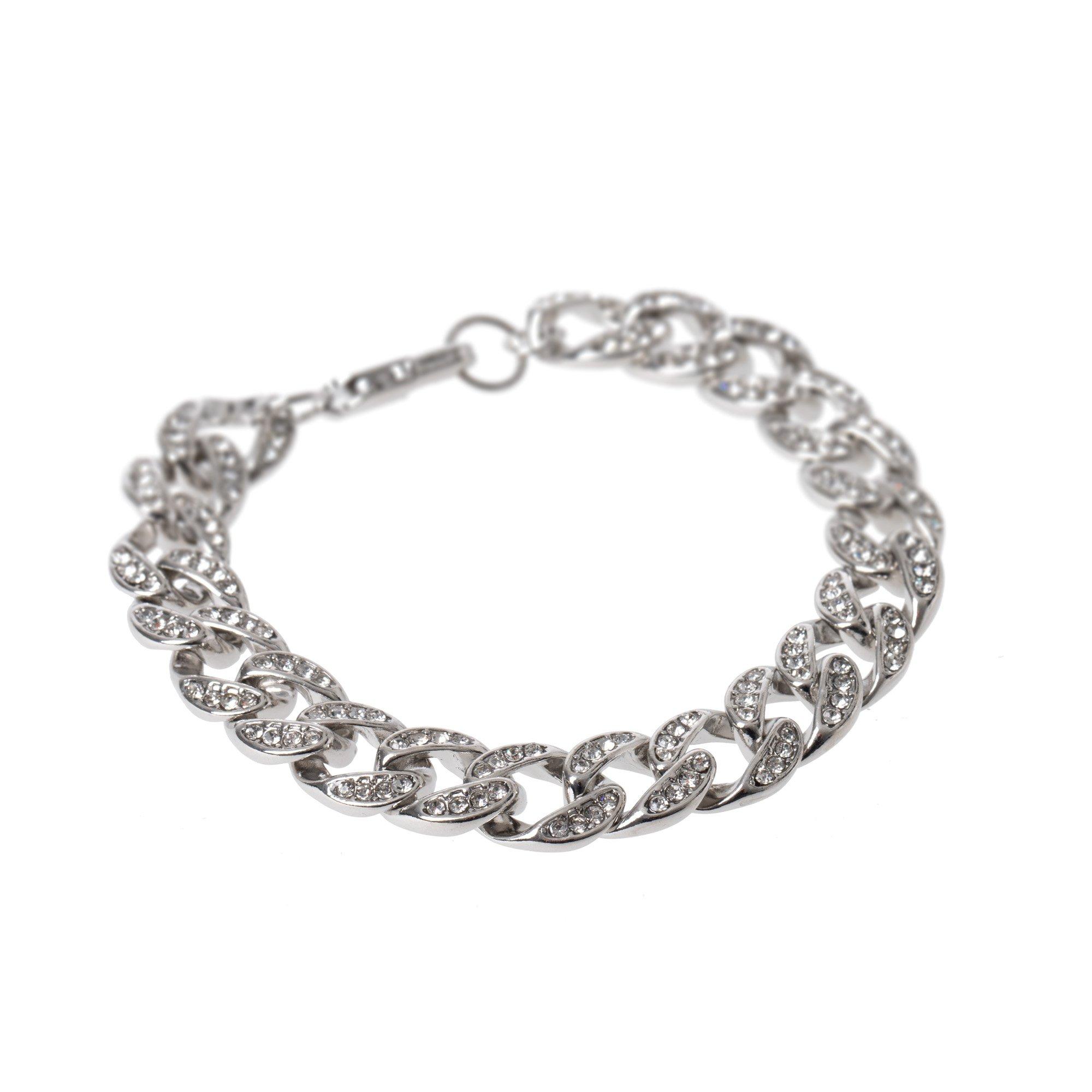 Rdium/Crystl - Fabric - Crystal Curb Chain Bracelet - 2
