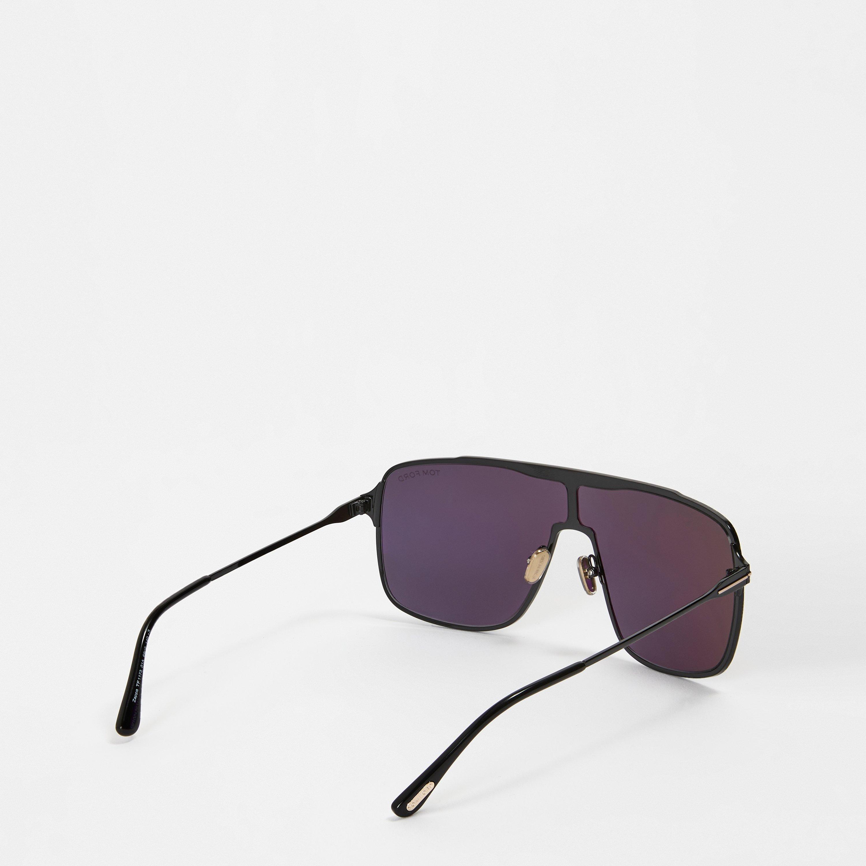 Shiny Black - Tom Ford - Men's Zappa Clubmaster Sunglasses - 2