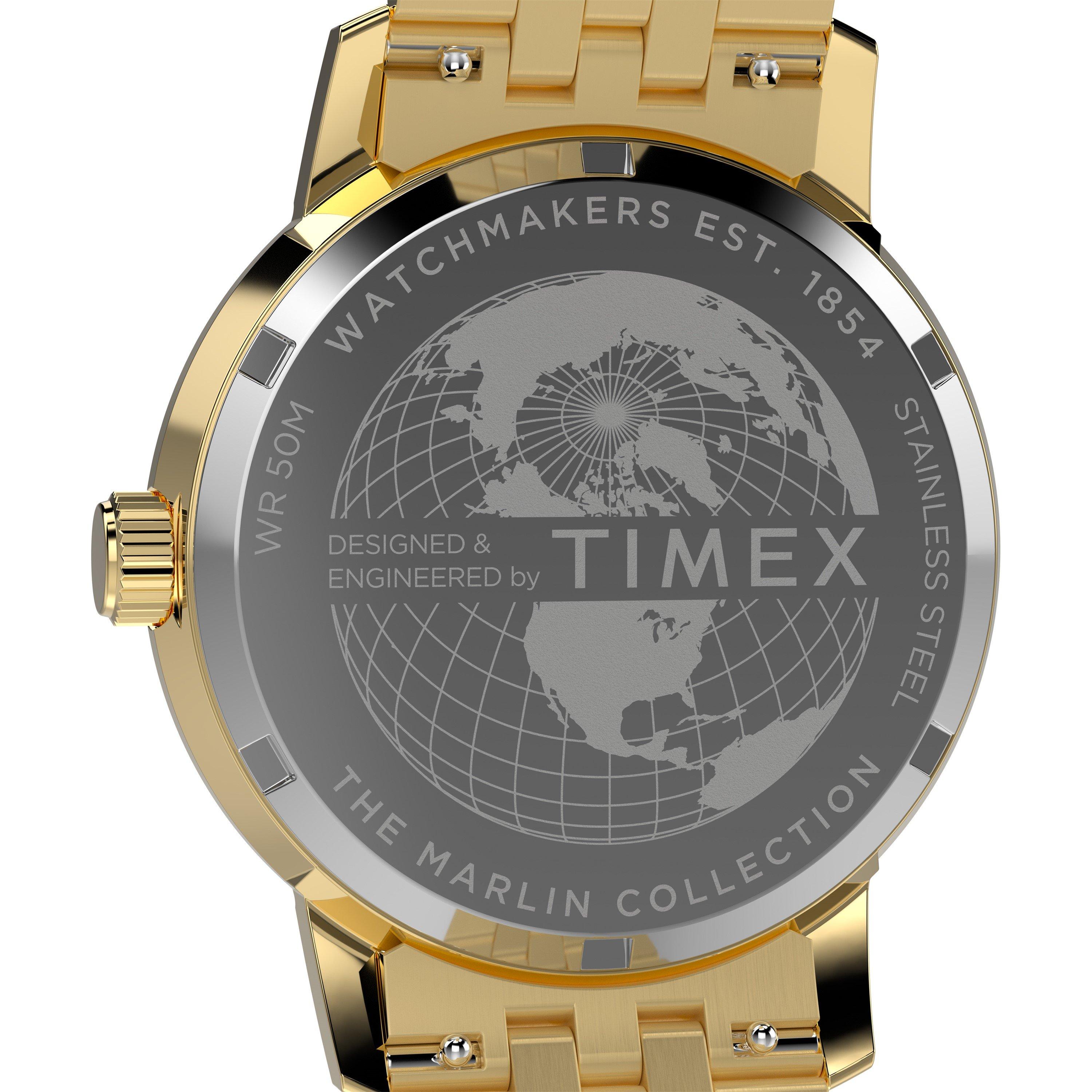Black/Gold-Tone - Timex - Men's Marlin Analogue Quartz Watch - 5