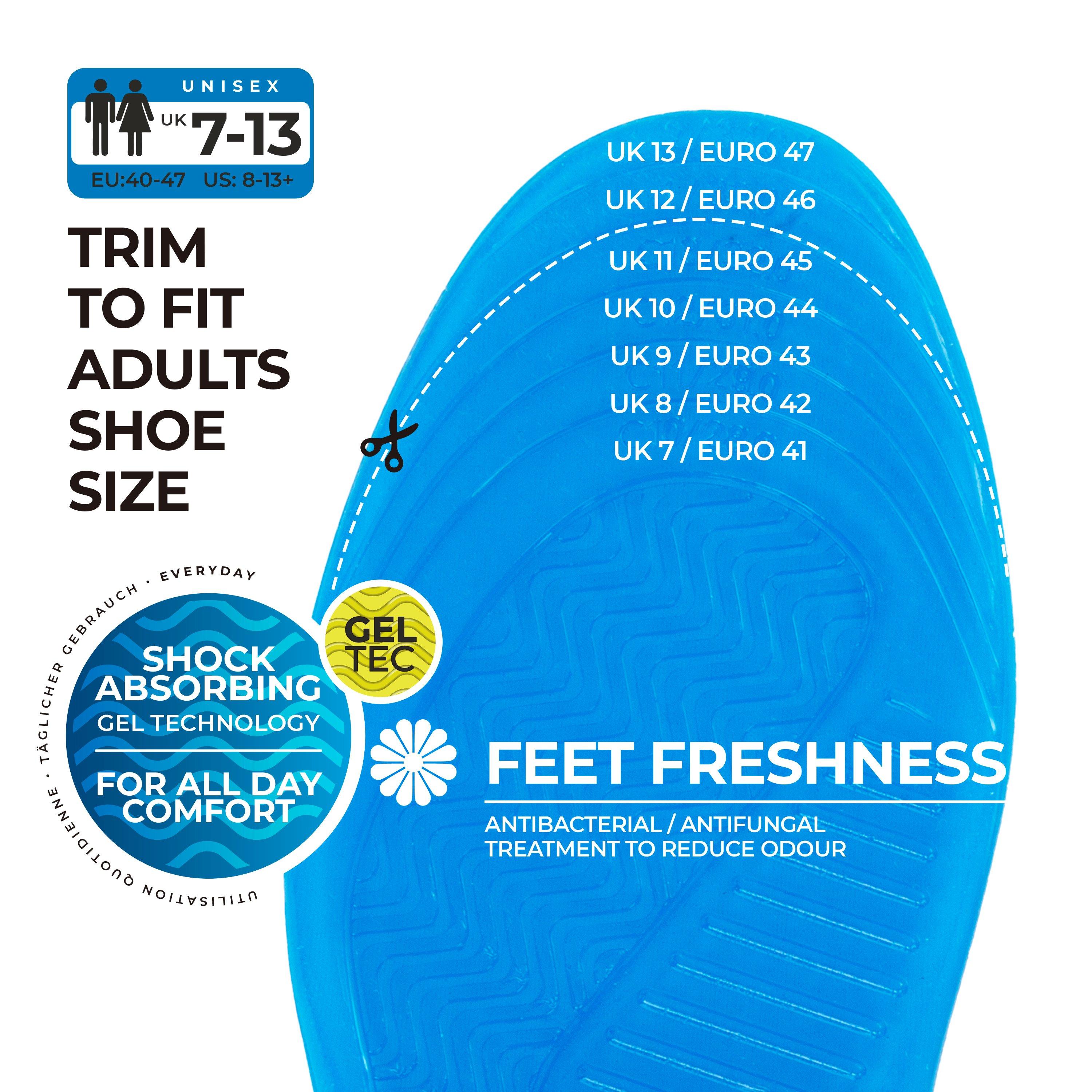 Unisexe 7-13 - Slazenger - Gel Insoles for Enhanced Arch Support - 8