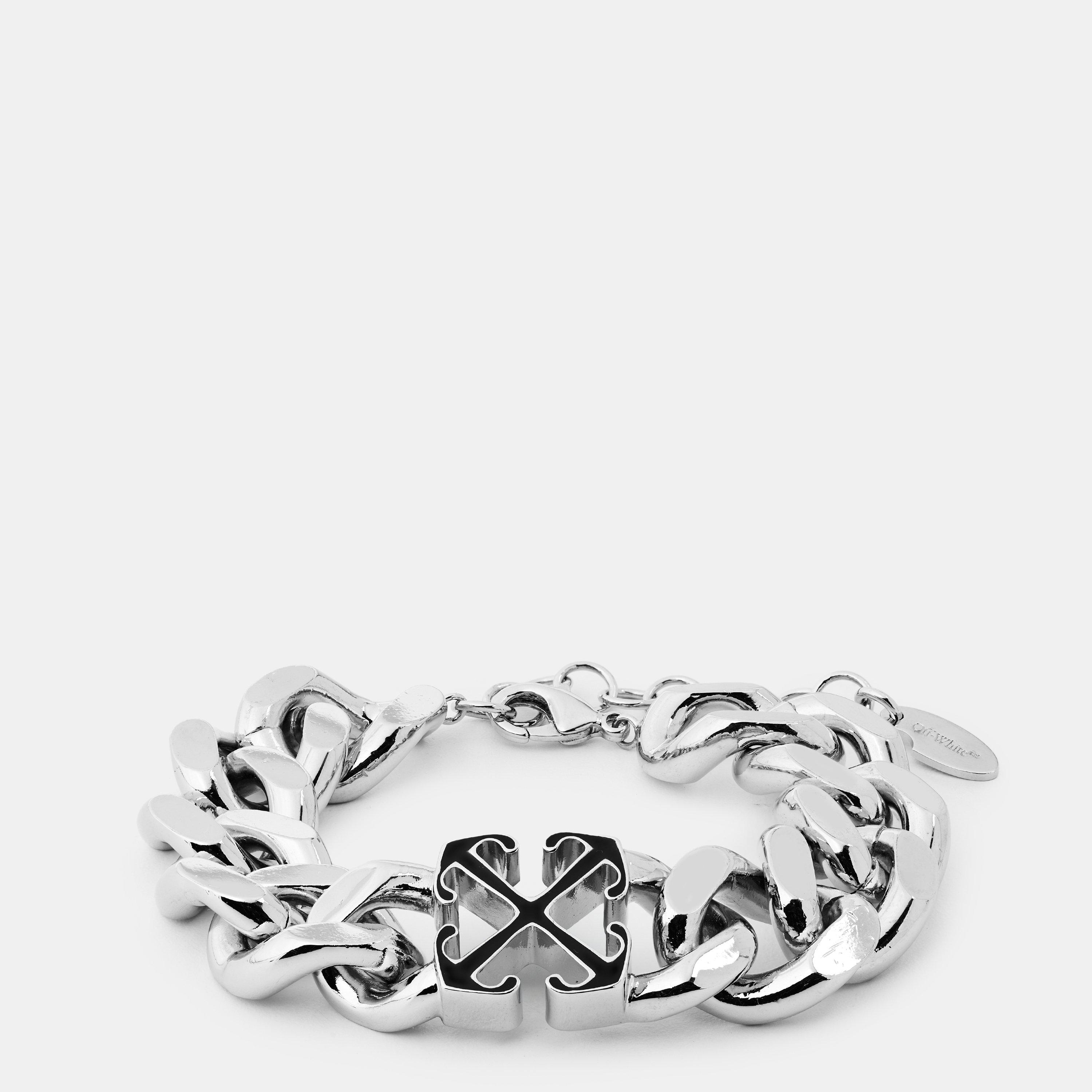 Silver/Black - Off White - Men's Cuff Bracelet for Men - 1