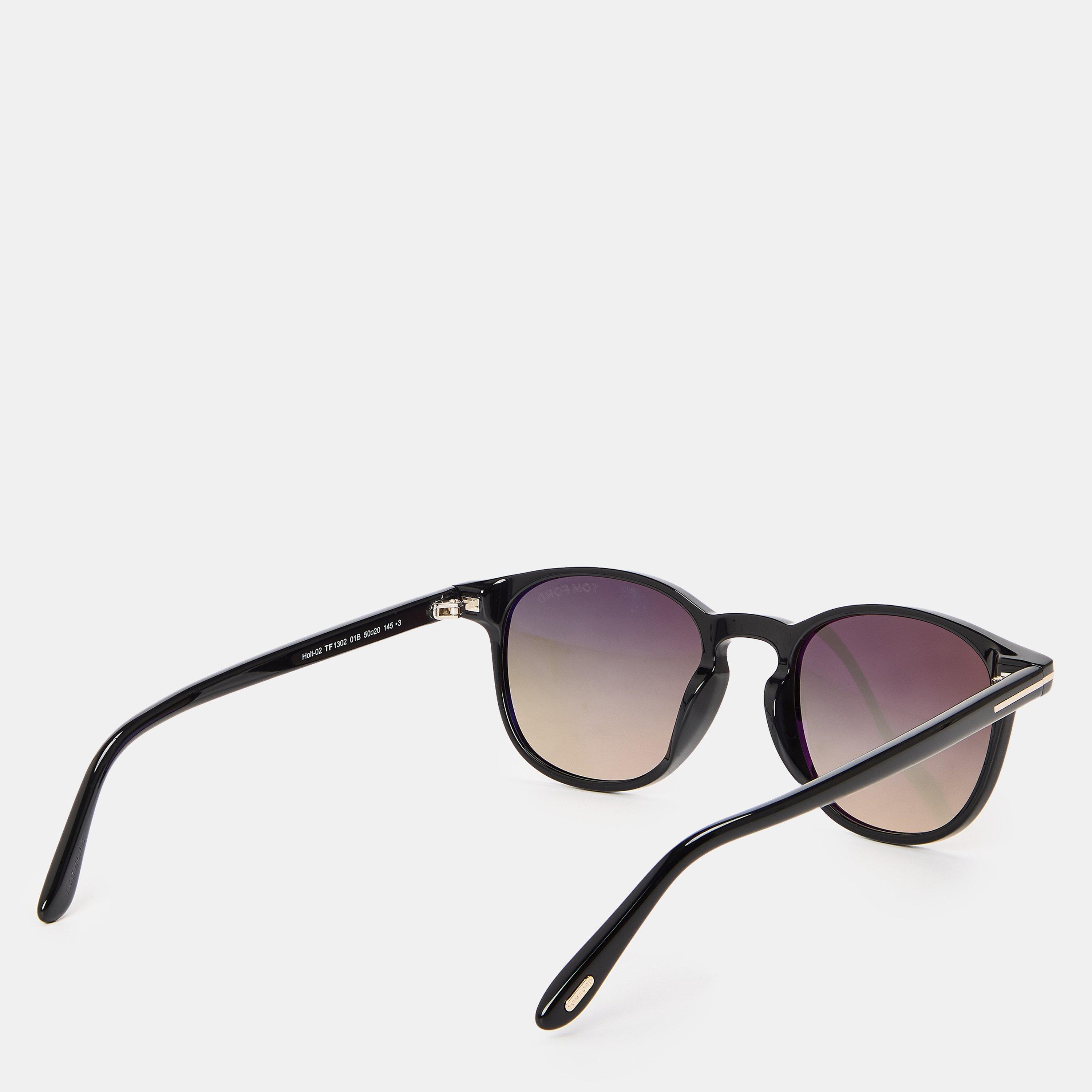Shiny black - Tom Ford - Men's Holt Round Sunglasses - 2