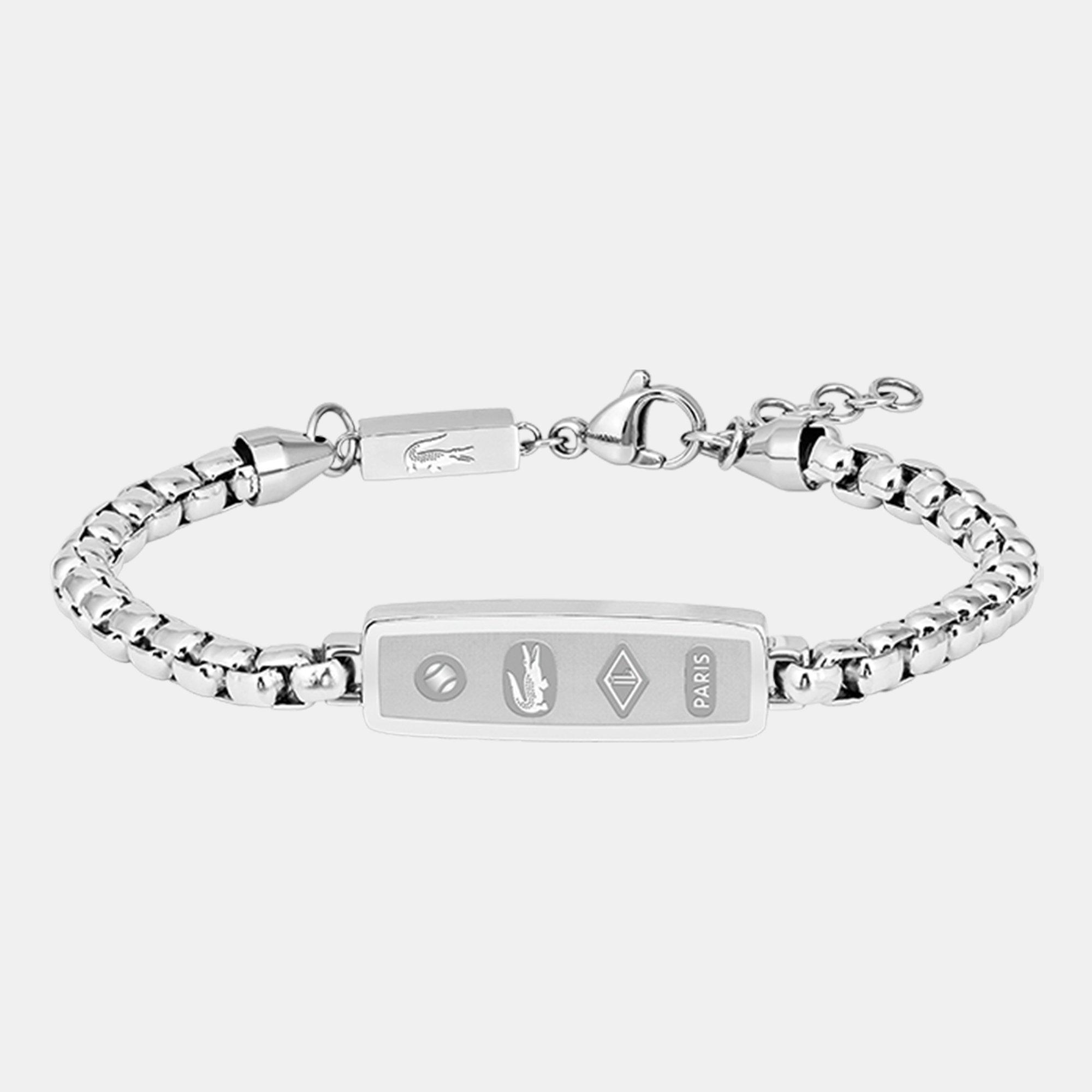 Silver - Lacoste - Lacoste Mens District Stainless Steel Reversible Pendant Bracelet - 1