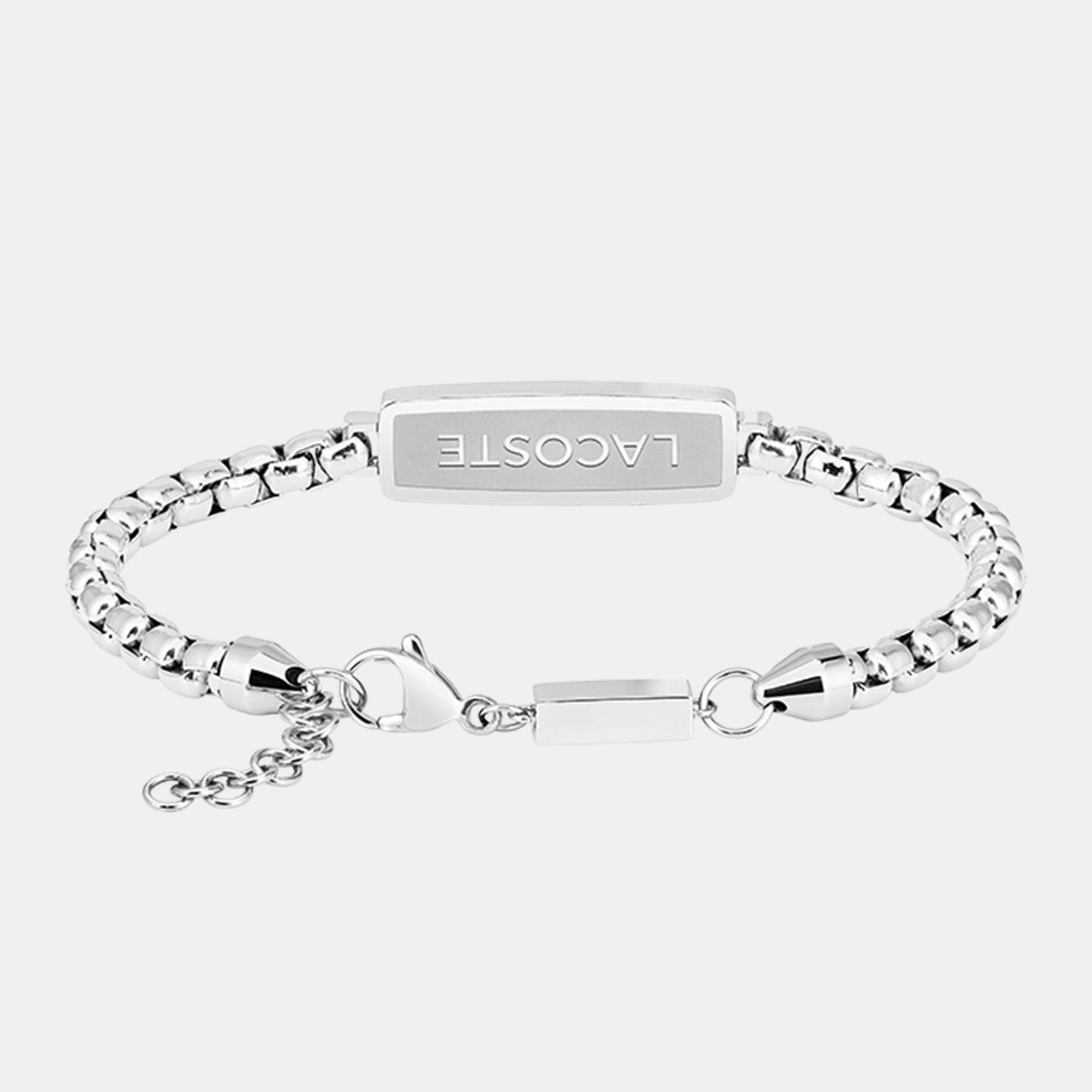 Silver - Lacoste - Lacoste Mens District Stainless Steel Reversible Pendant Bracelet - 2