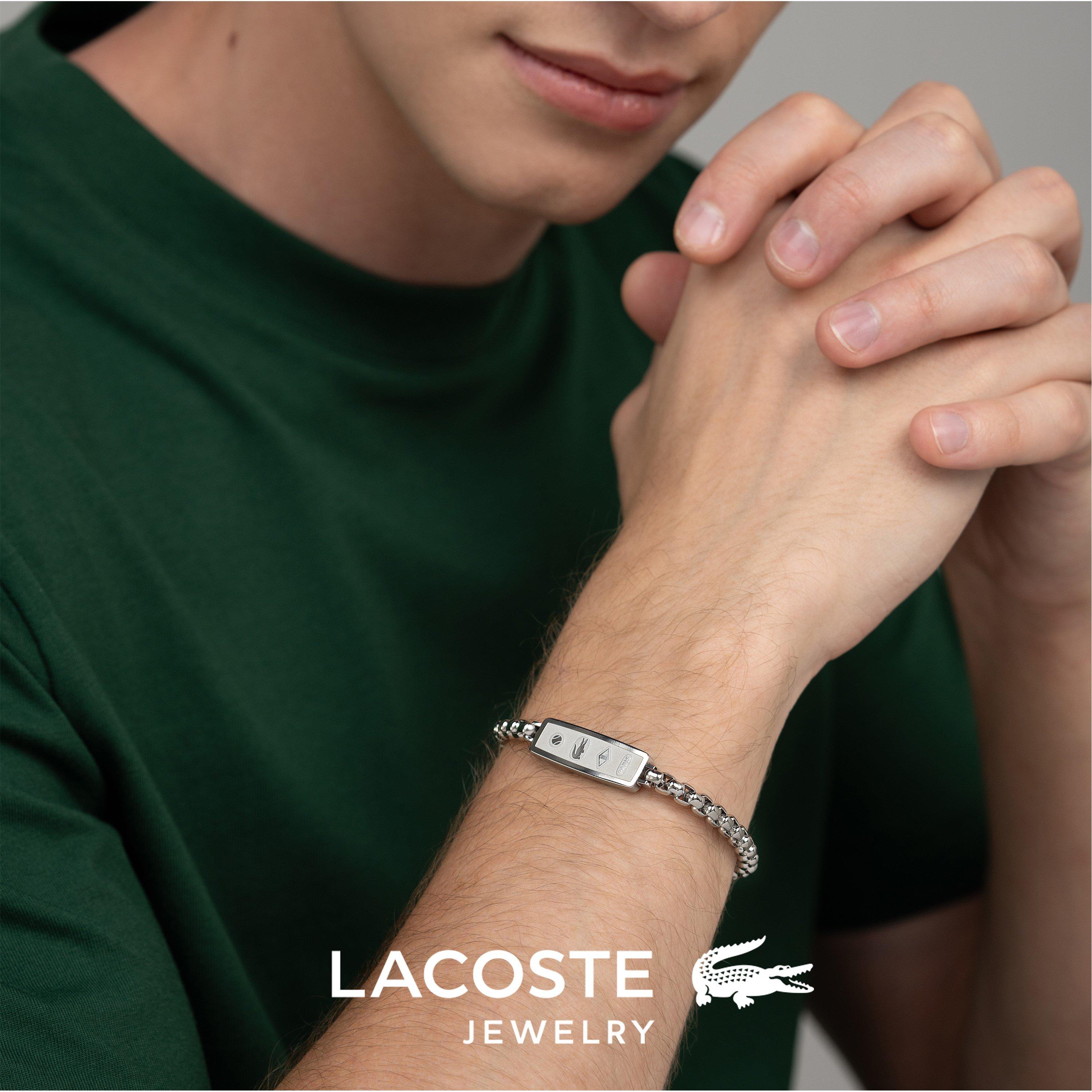 Silver - Lacoste - Lacoste Mens District Stainless Steel Reversible Pendant Bracelet - 4