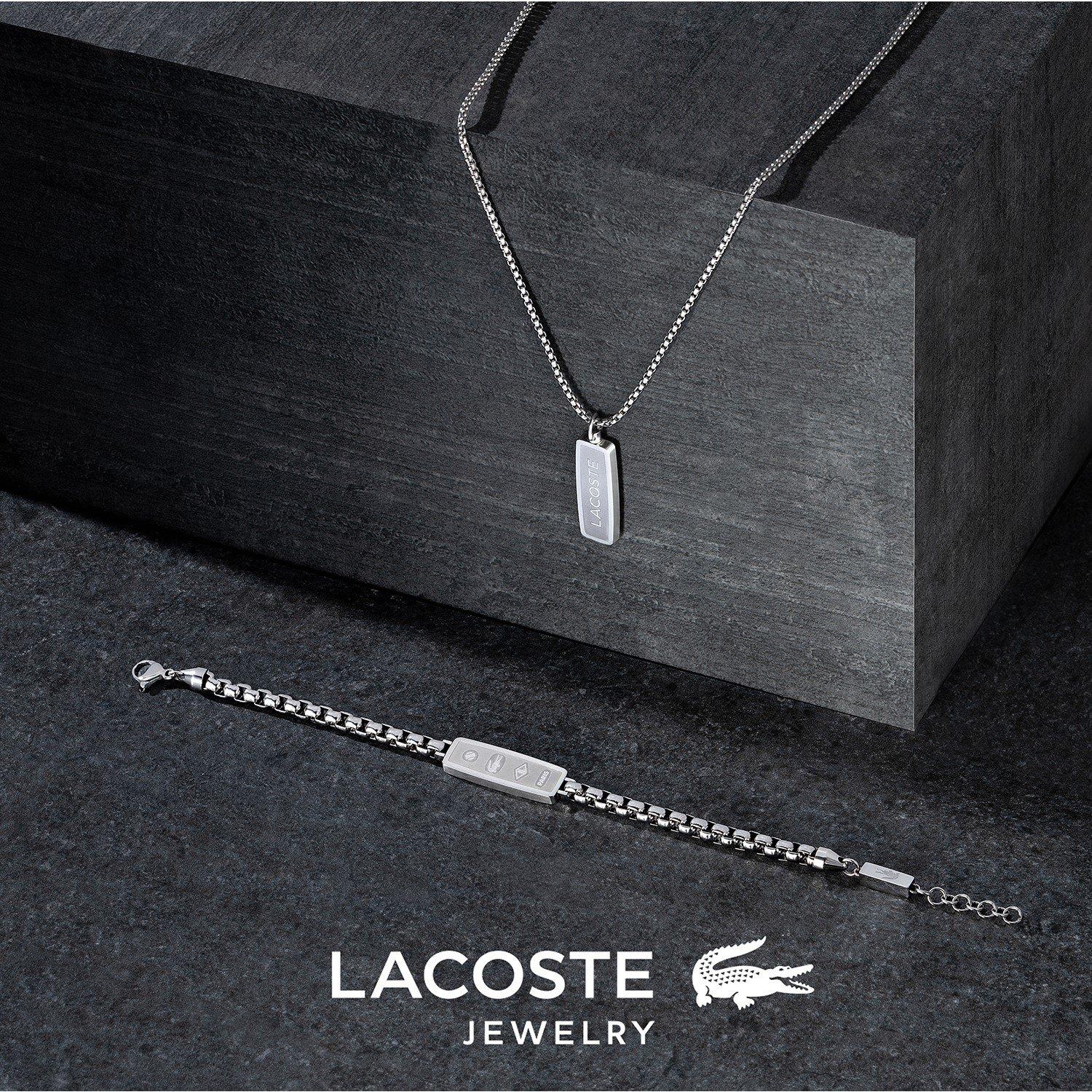 Silver - Lacoste - Lacoste Mens District Stainless Steel Reversible Pendant Bracelet - 5