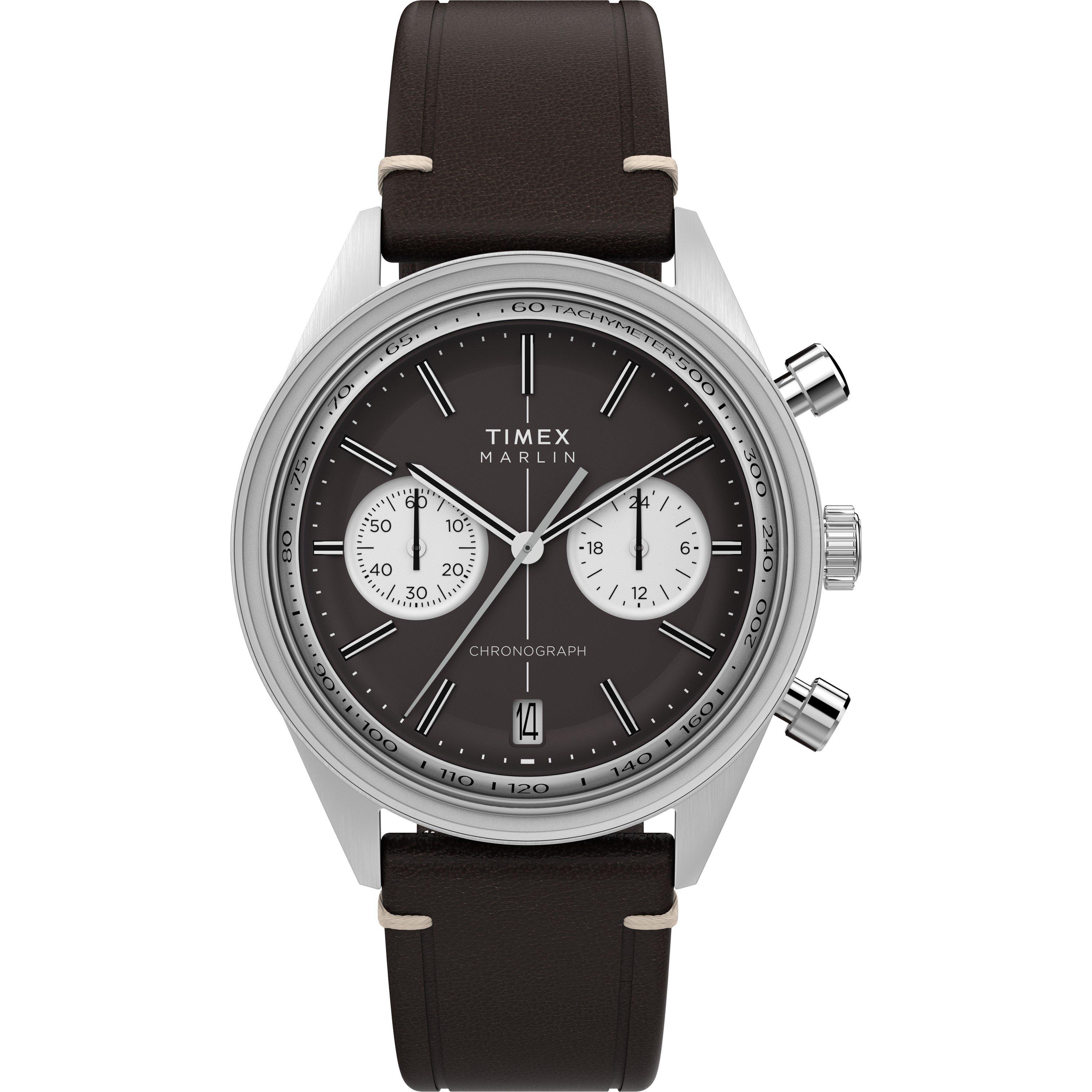Timex Men's Marlin Analogue Quartz Watch - Brown/Silver