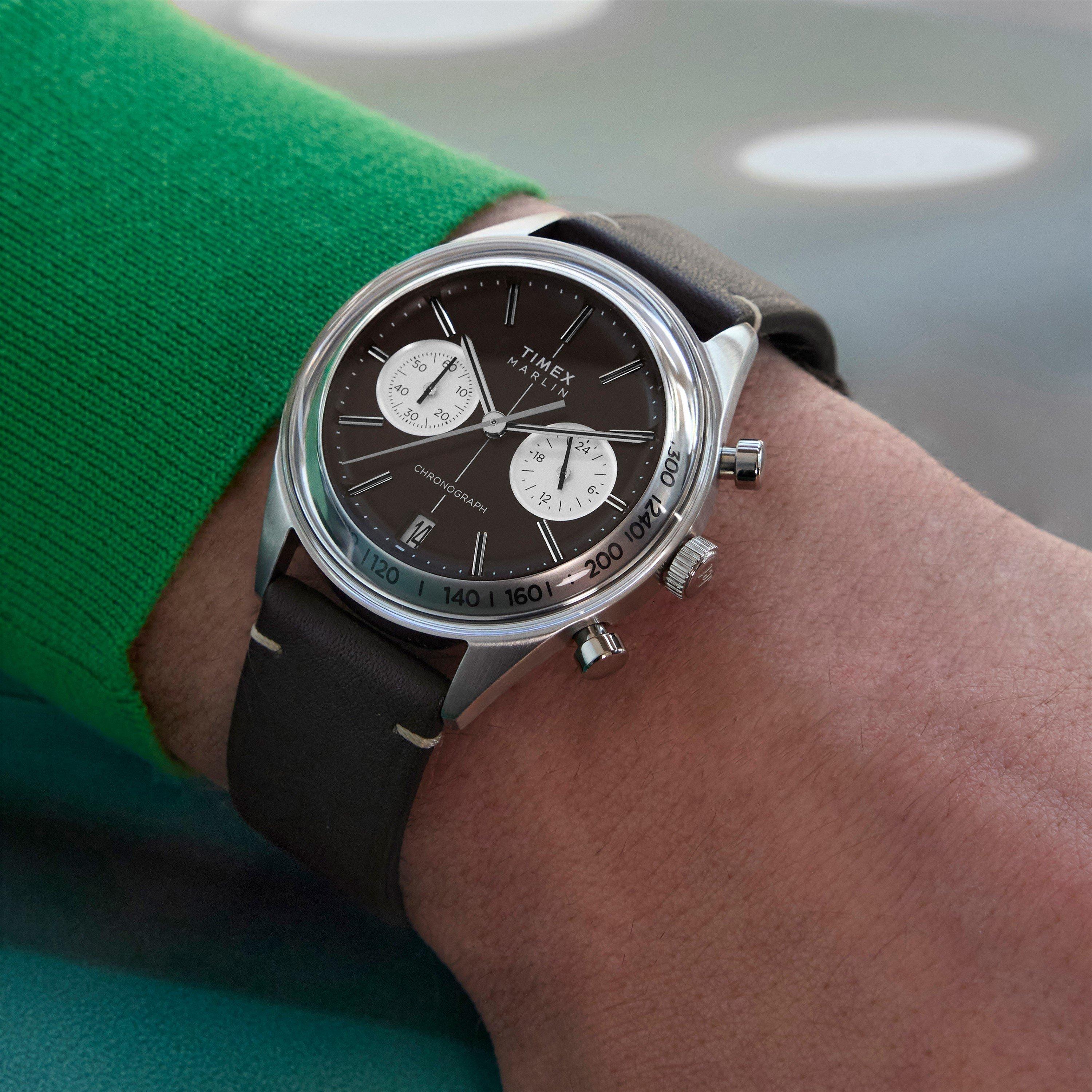 Brown/Silver - Timex - Men's Marlin Analogue Quartz Watch - 2