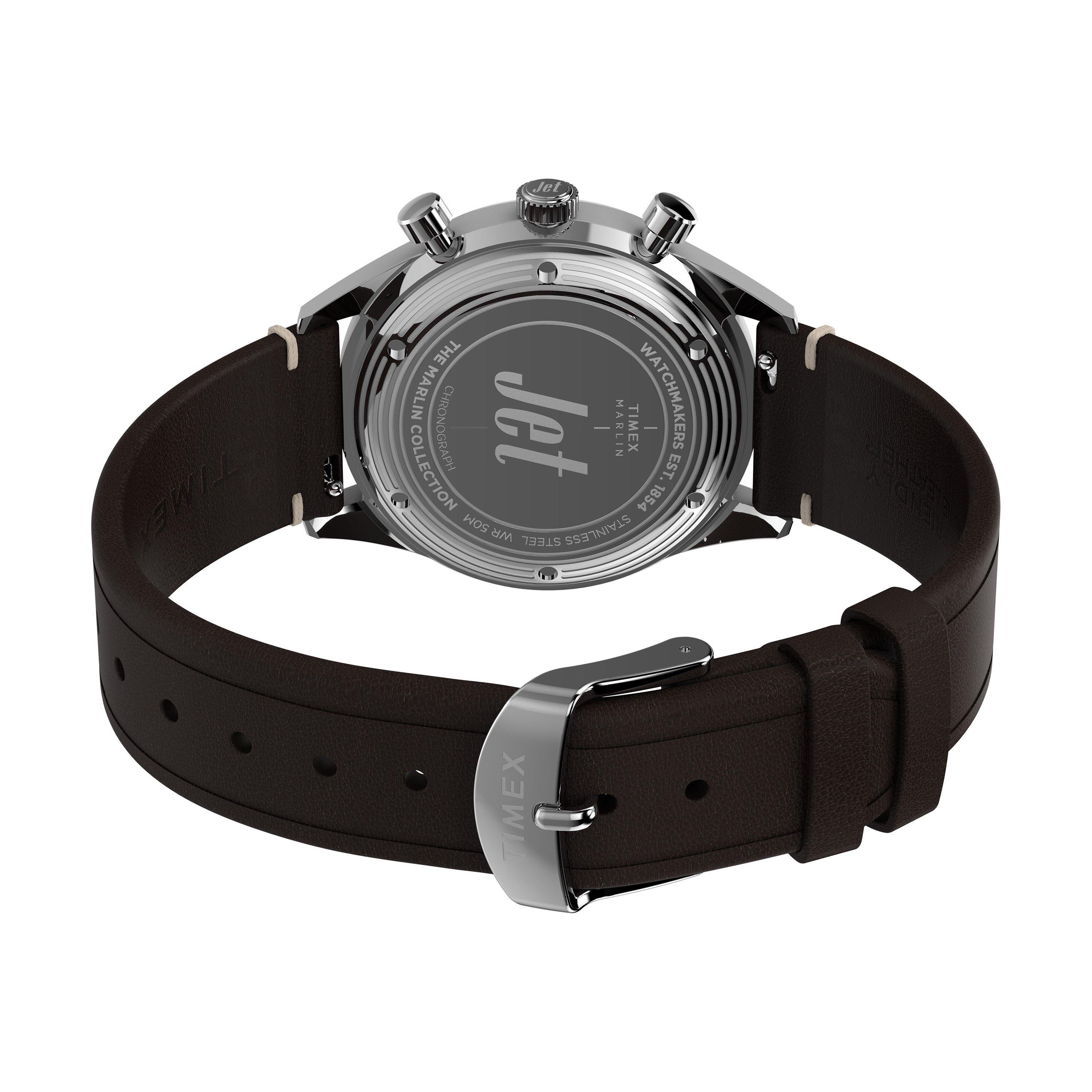 Brown/Silver - Timex - Men's Marlin Analogue Quartz Watch - 4