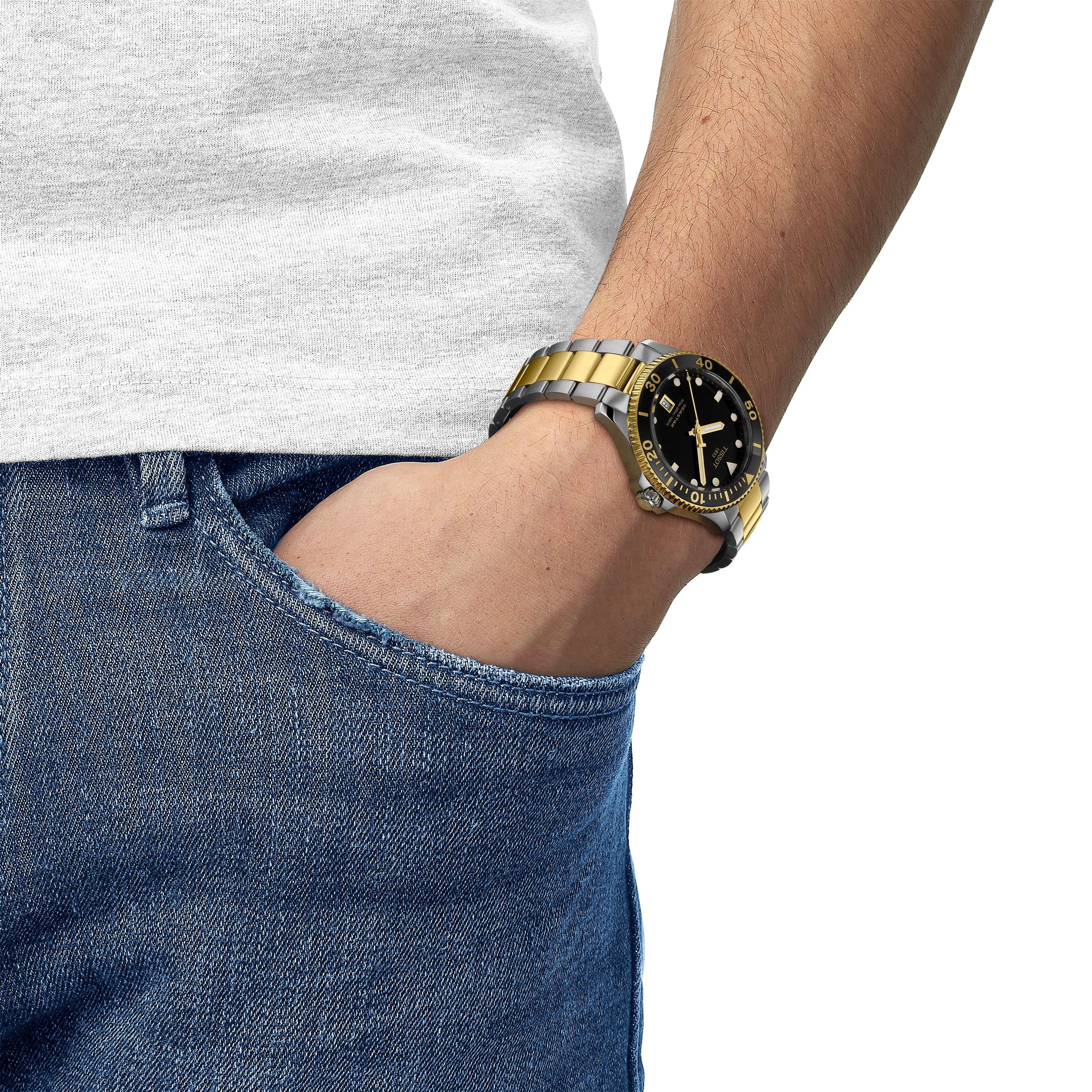 Black/Steel - Tissot - Men's Seastar Quartz Analogue Watch - 2