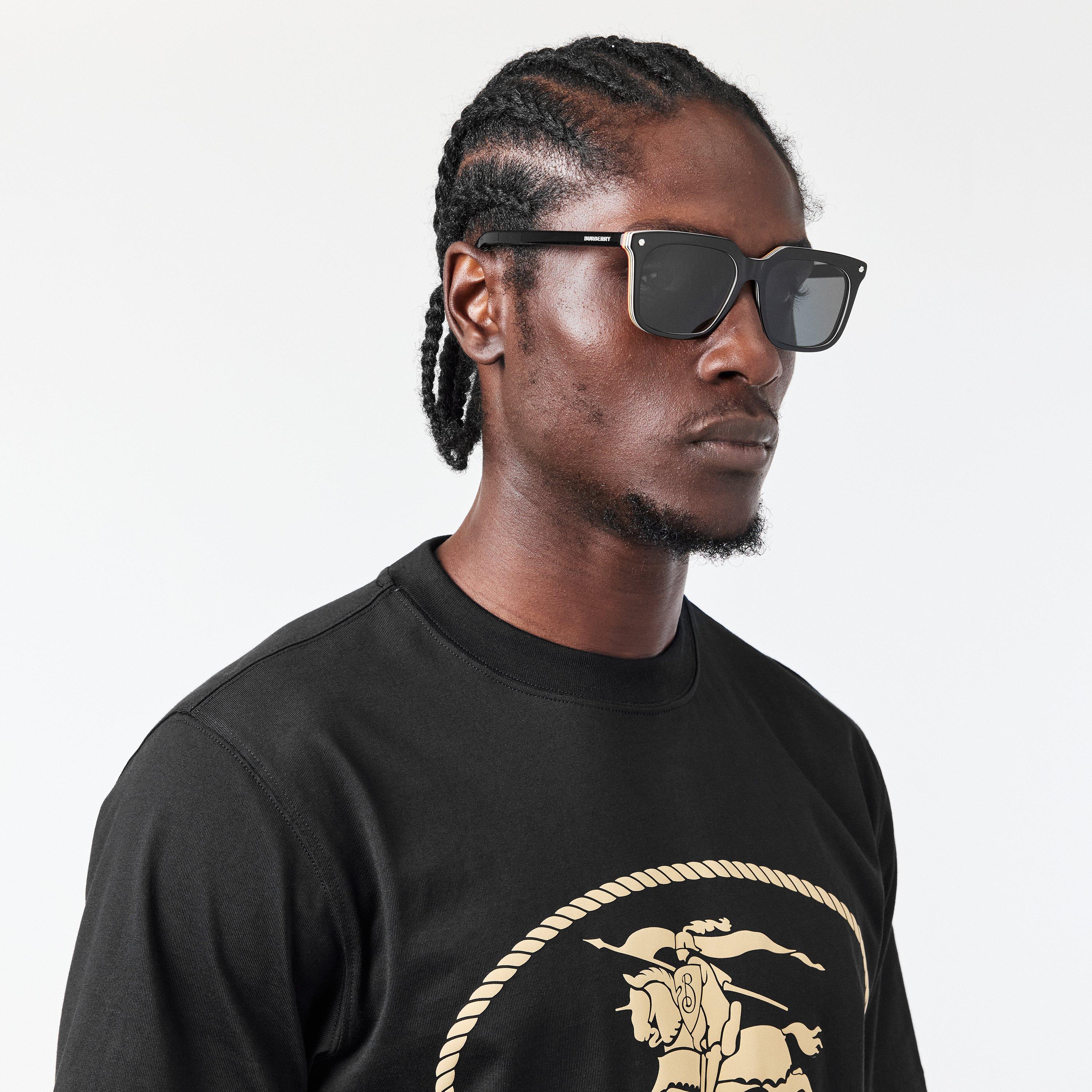 Black - Burberry - Men's Square Sunglasses, Square Design - 3