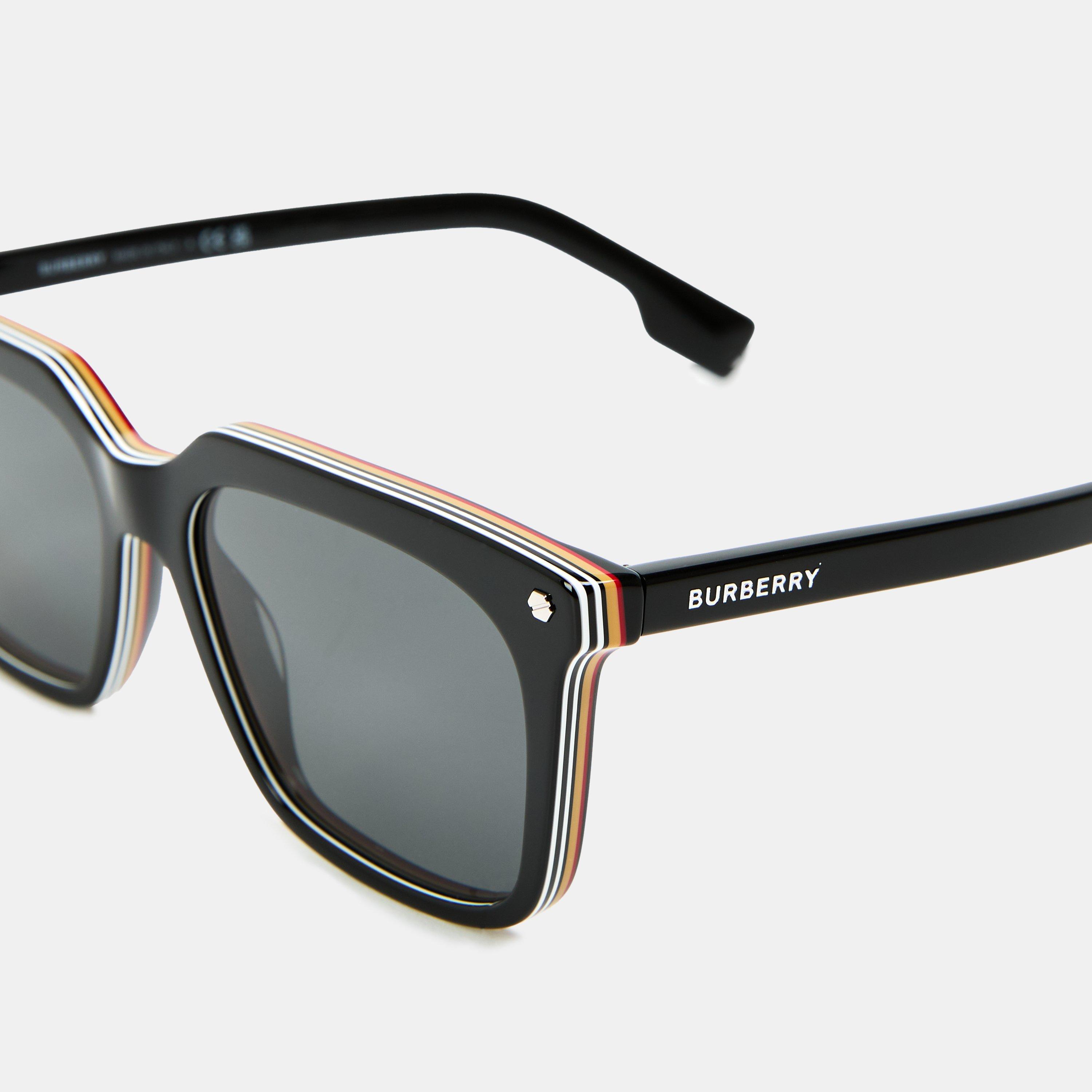 Black - Burberry - Men's Square Sunglasses, Square Design - 4