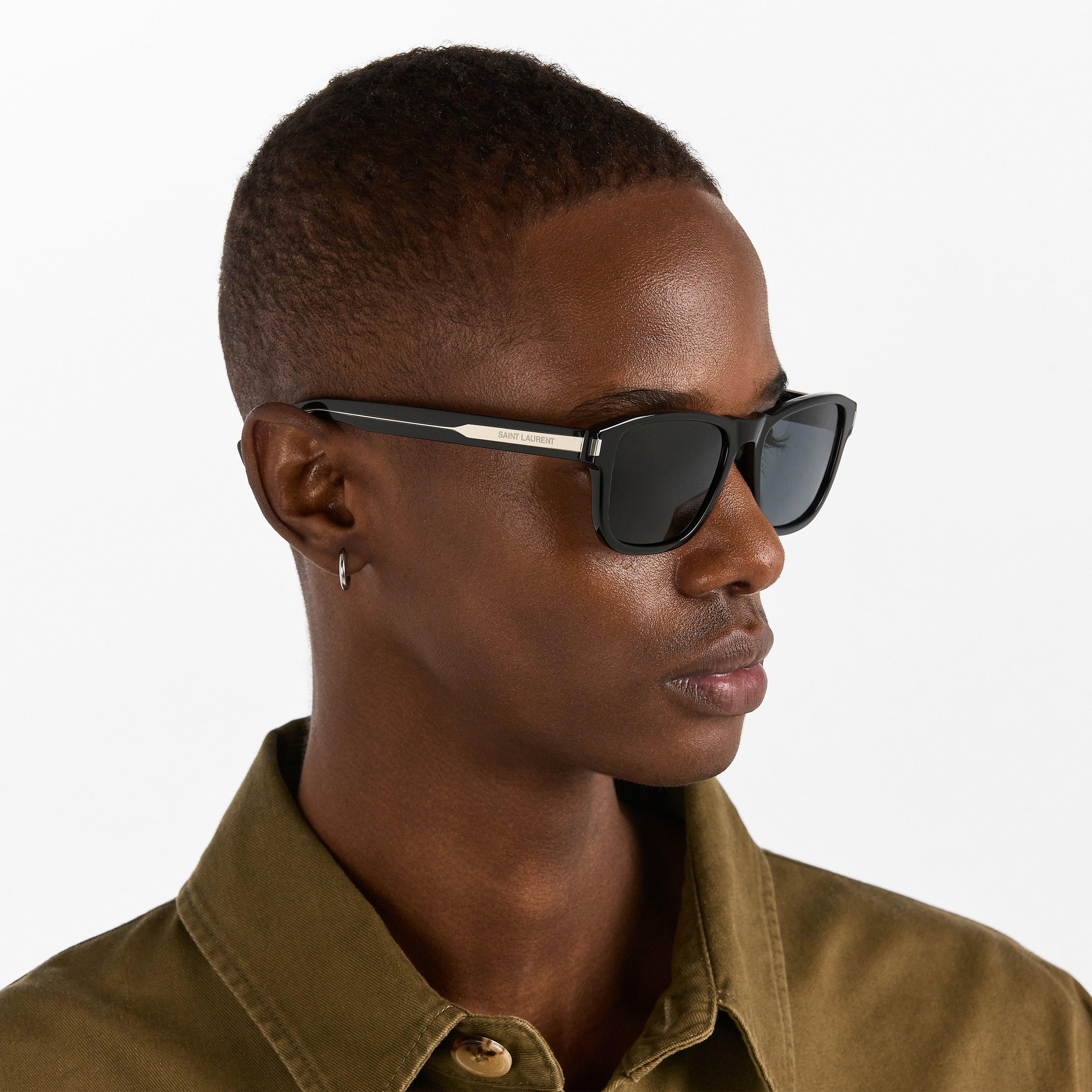 Silver/Black - Saint Laurent - Logo-Plaque Sunglasses - 2