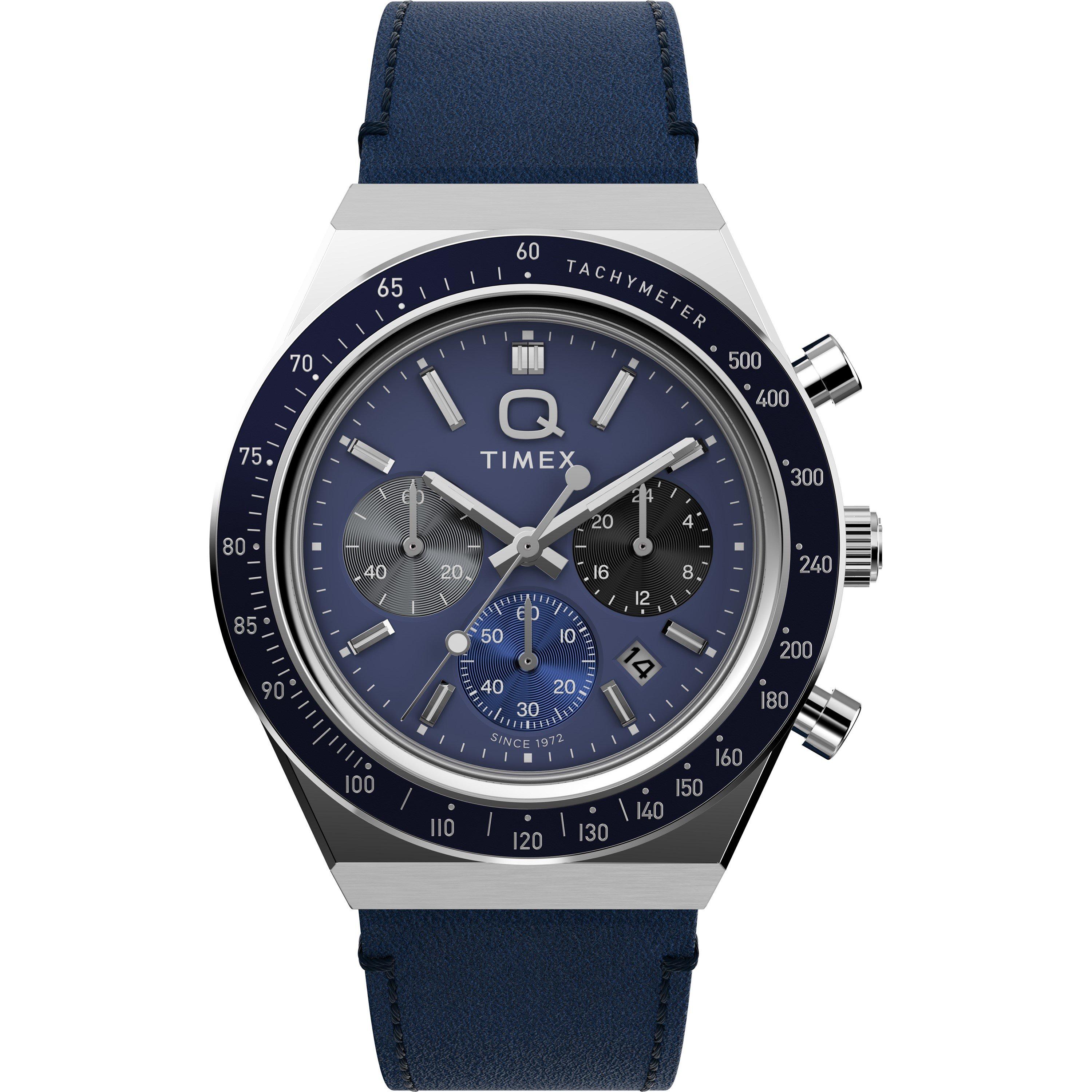 Blue/Silver - Timex - Men's Water Resistant Analogue Quartz Watch - 1