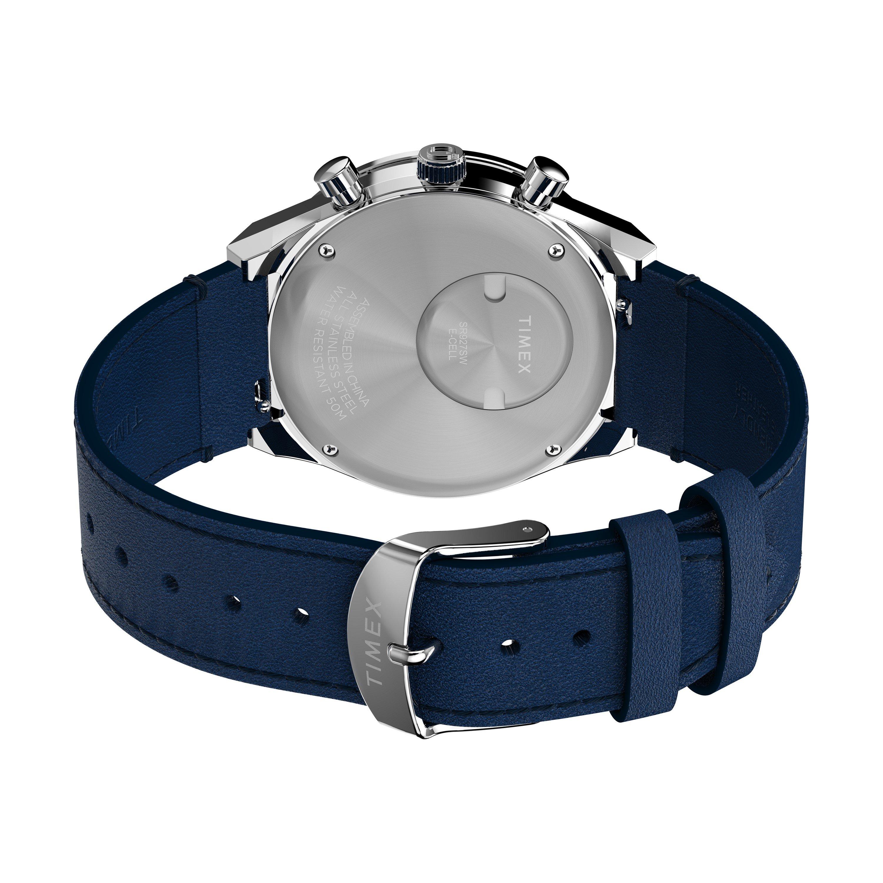 Blue/Silver - Timex - Men's Water Resistant Analogue Quartz Watch - 5