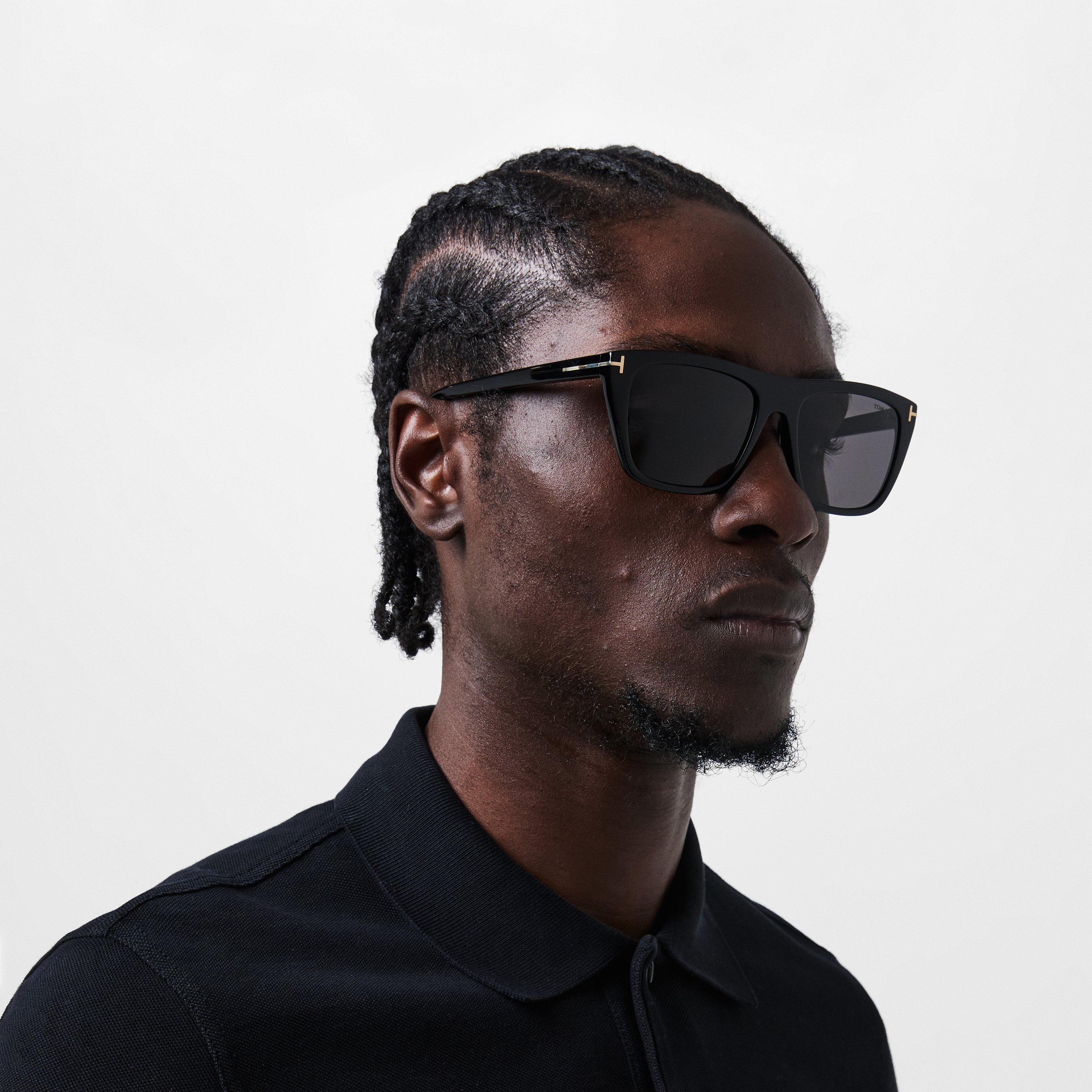 Shiny Black - Tom Ford - Men's Wayfarer Sunglasses, Wayfarer Style - 3