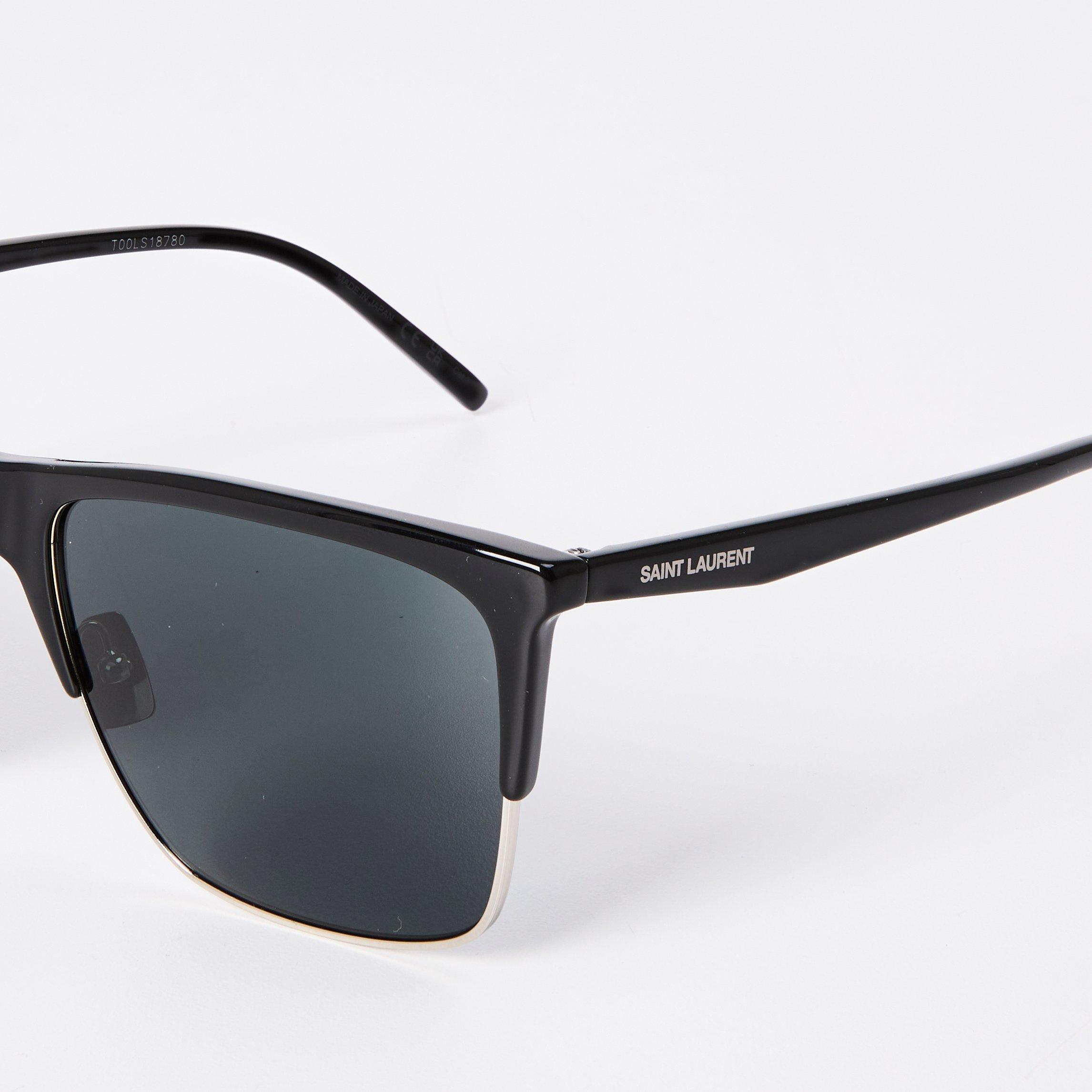 Black - Saint Laurent - Men's Aviator Sunglasses - 4