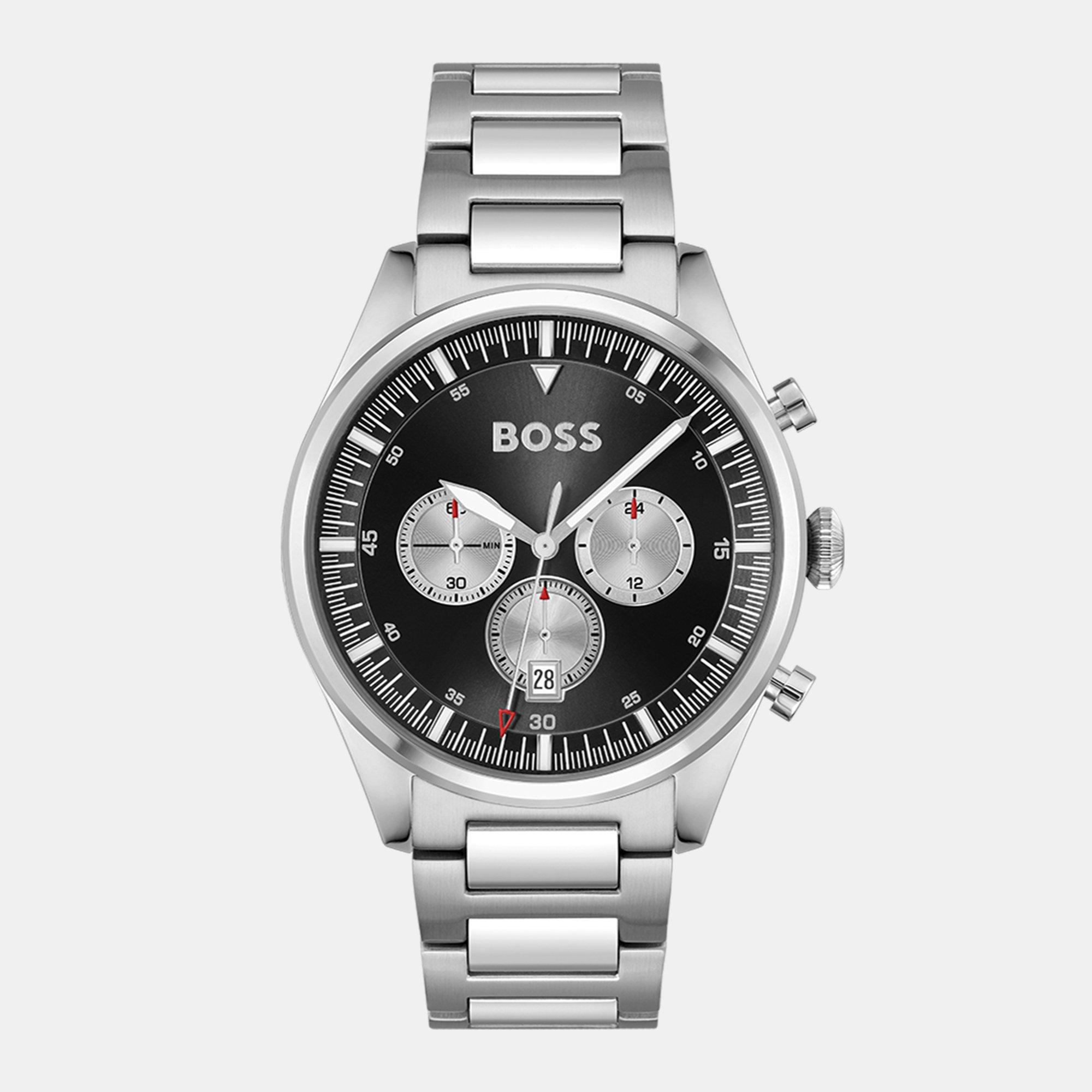 Grey/Silver - Boss - BOSS gents Pioneer Watch - 1