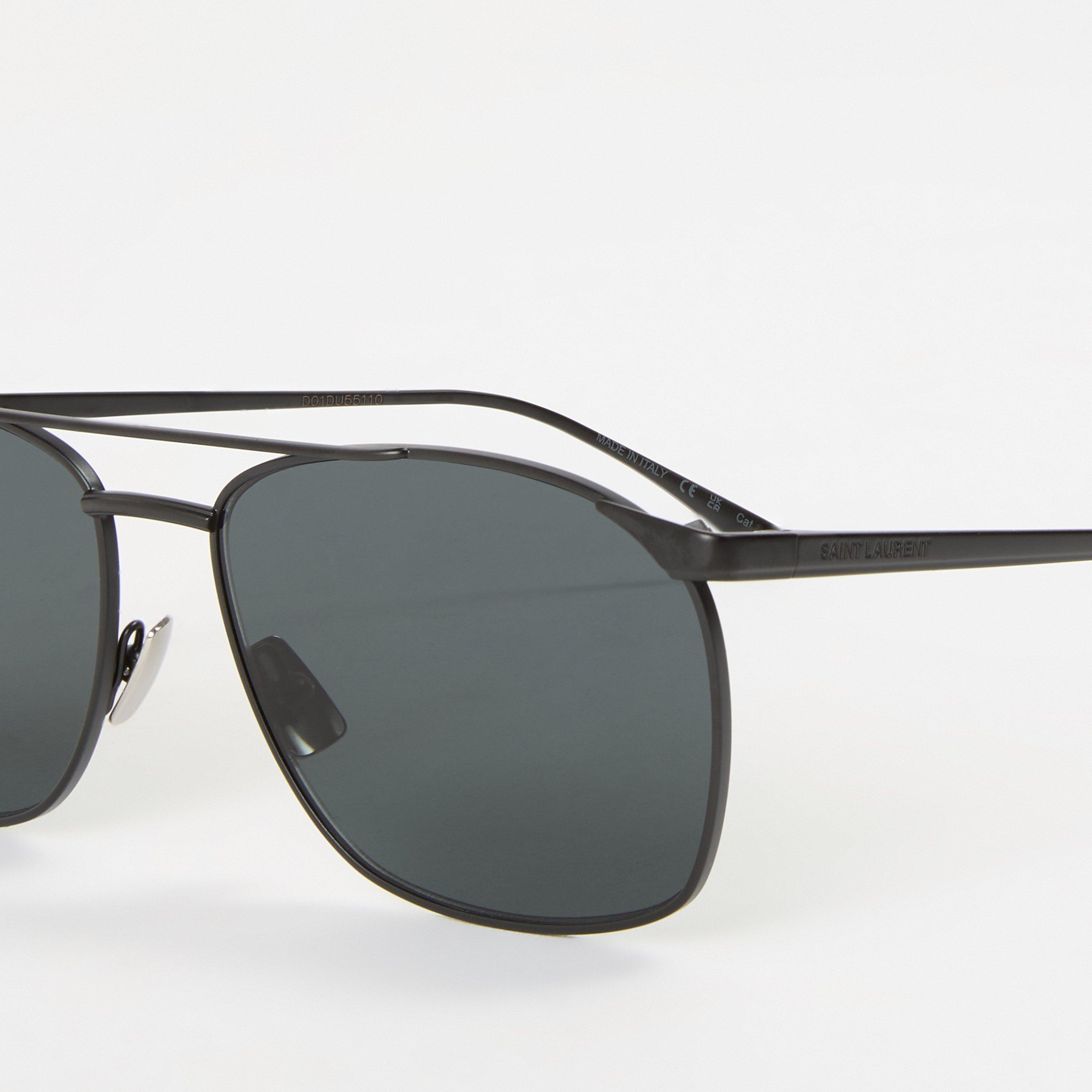 Black - Saint Laurent - Men's Vincent Aviator Sunglasses - 4