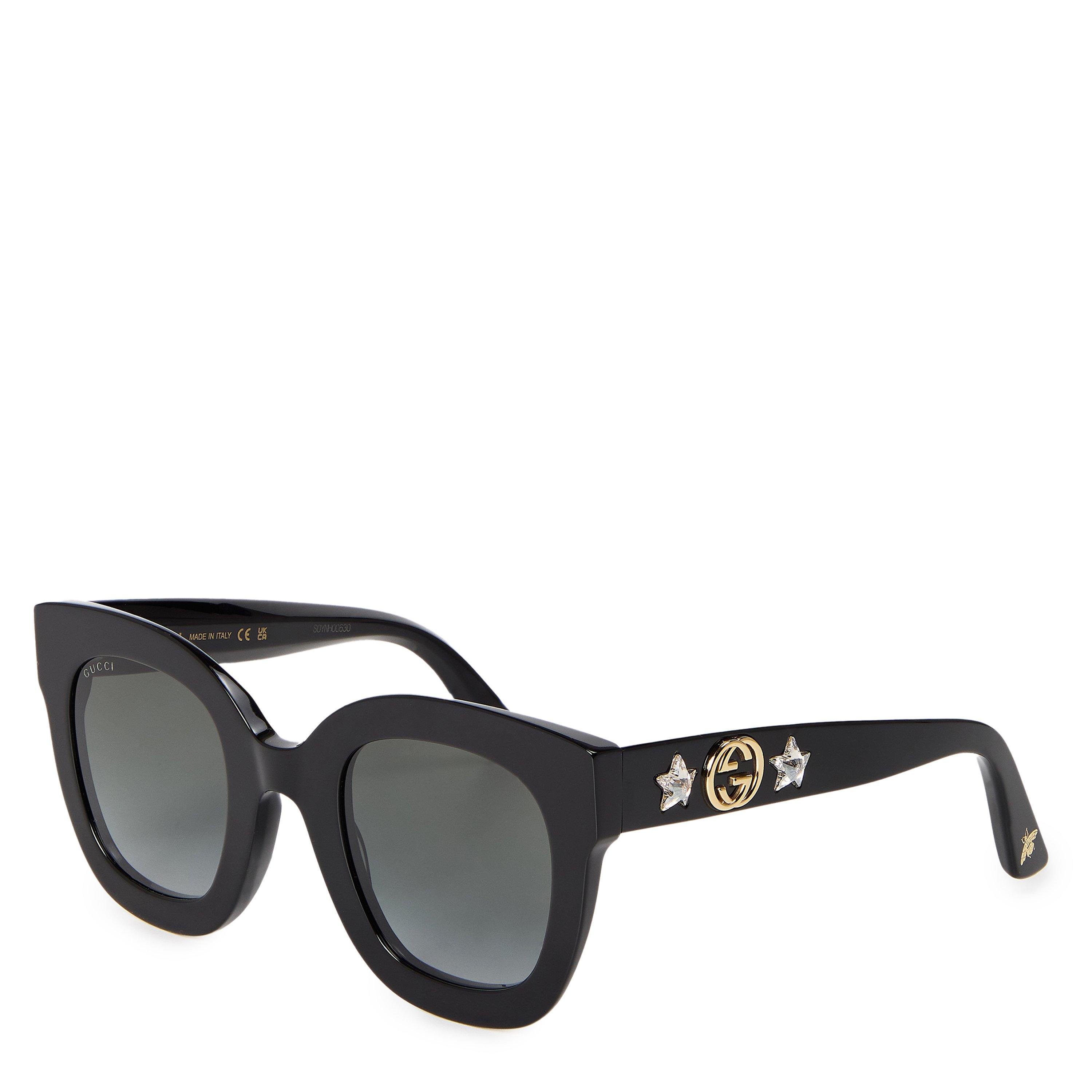 Blk/Blk/Grey - Gucci - Gucci Womens Wayfarer GG0208S Sunglasses - 1