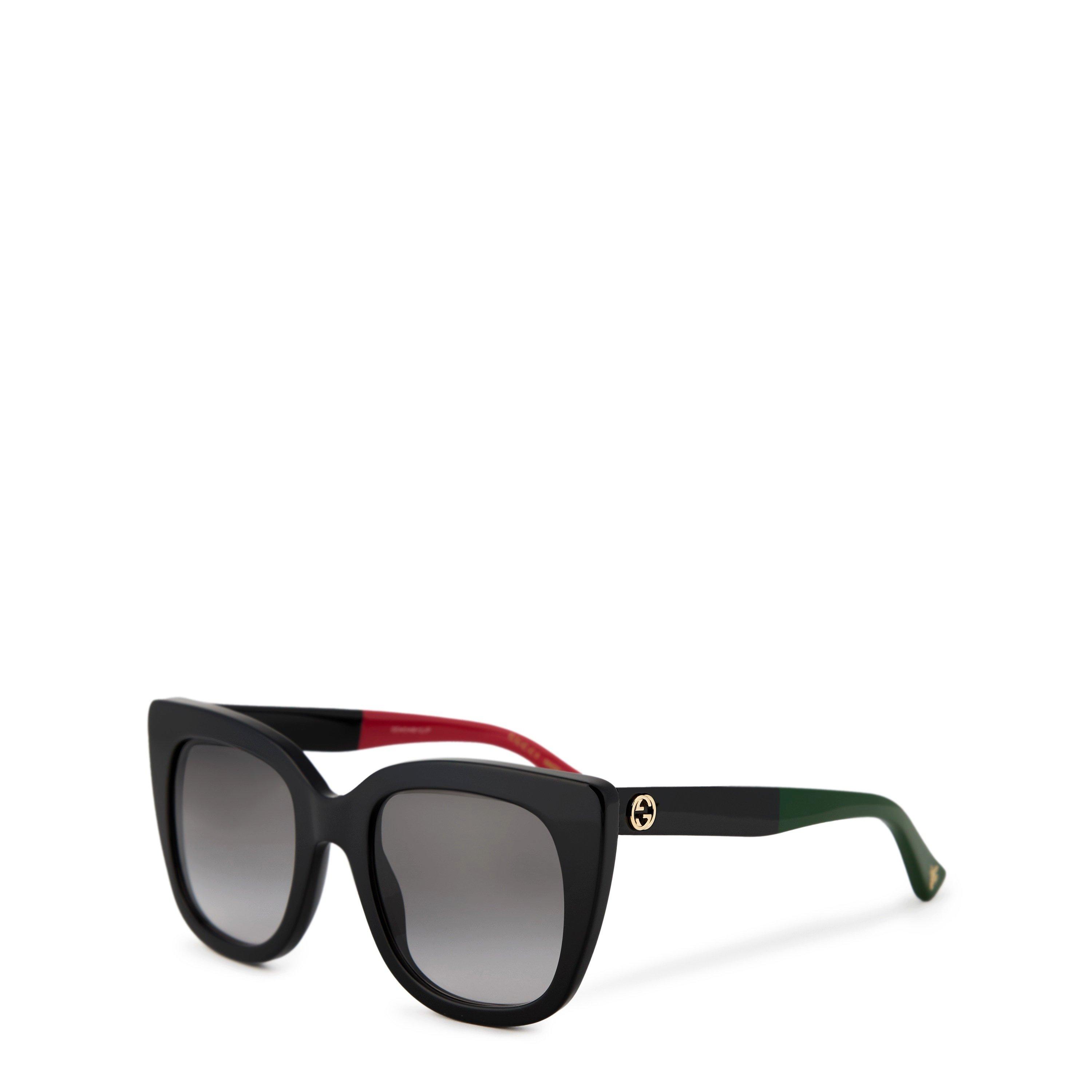 Blk/Blk/Grey - Gucci - Interlocking G Cat Eye Sunglasses - 1