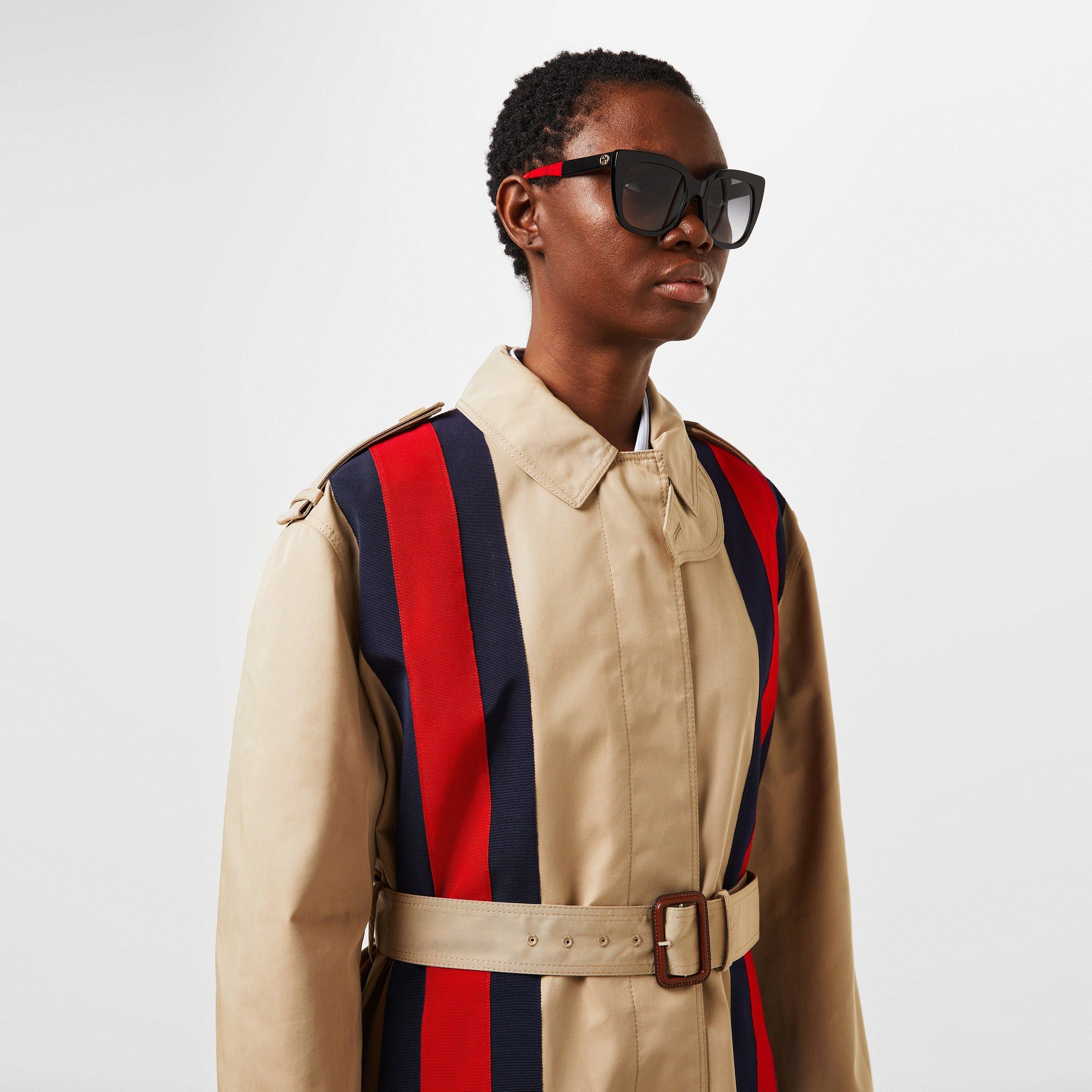 Blk/Blk/Grey - Gucci - Interlocking G Cat Eye Sunglasses - 2